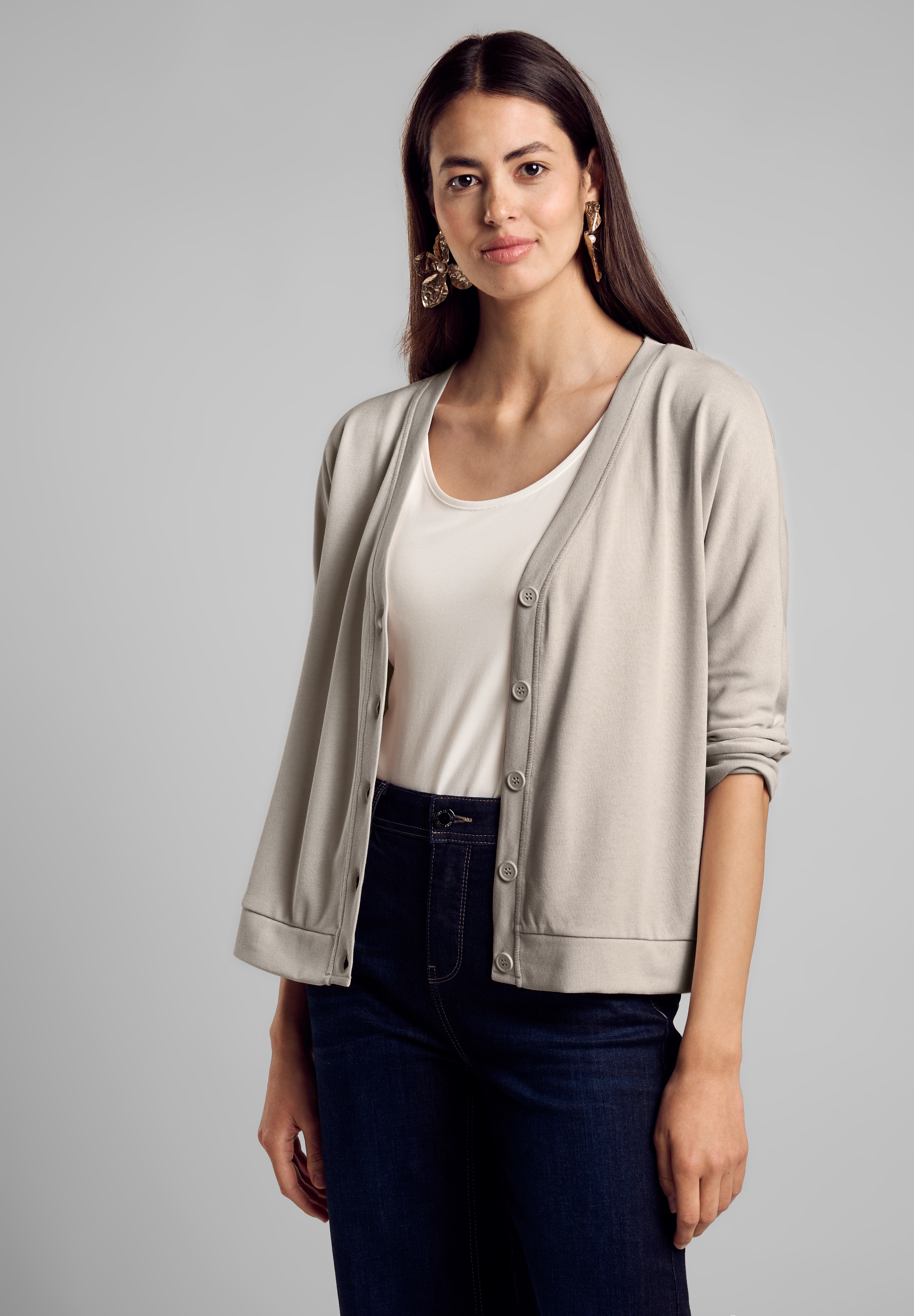 STREET ONE Strickjacke, mit 3/4 Ärmeln