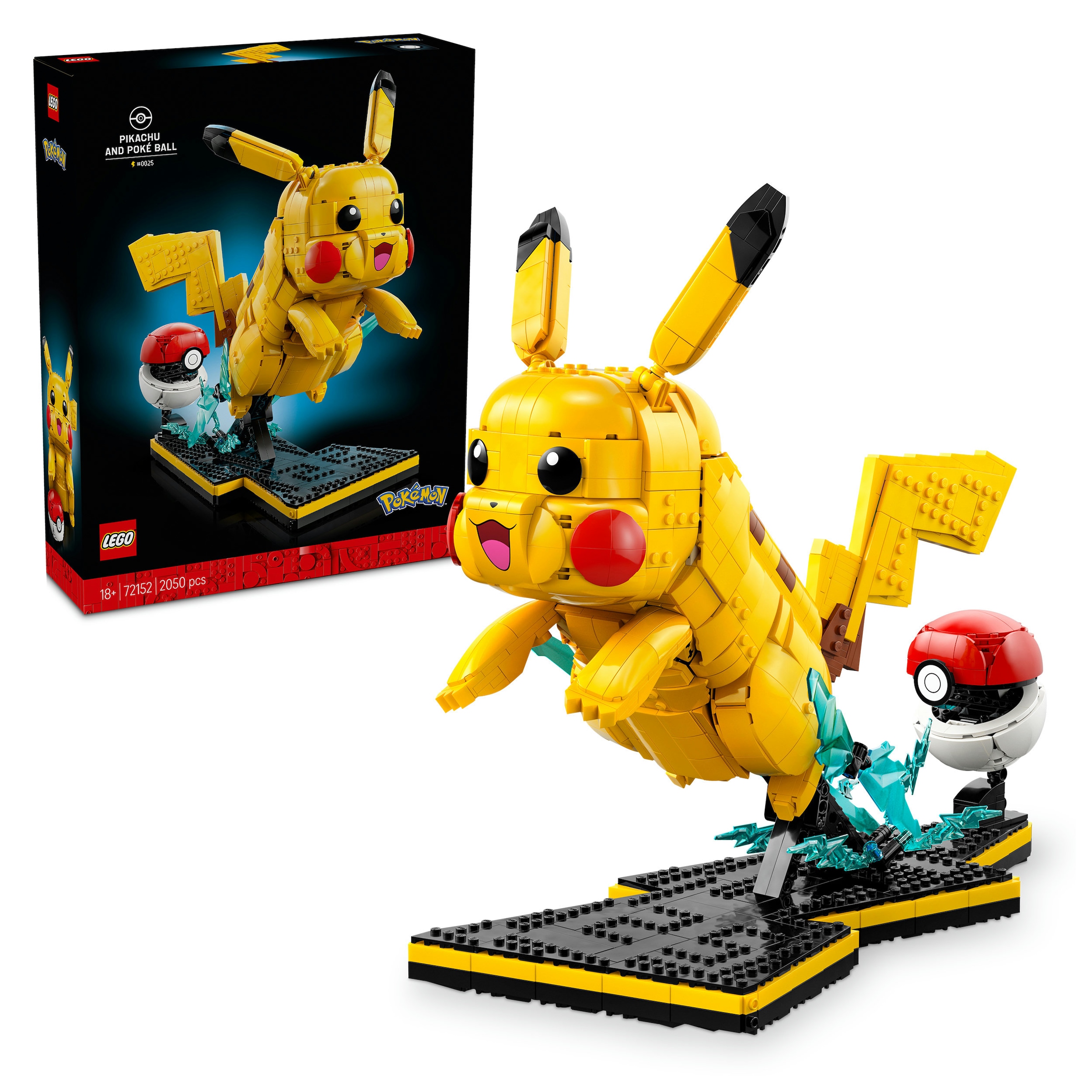 "Konstruktionsspielsteine LEGO ""Pikachu und Pokéball (72152), LEGO Pokémon"", gelb (bunt), Spielbausteine, Kunststoff"