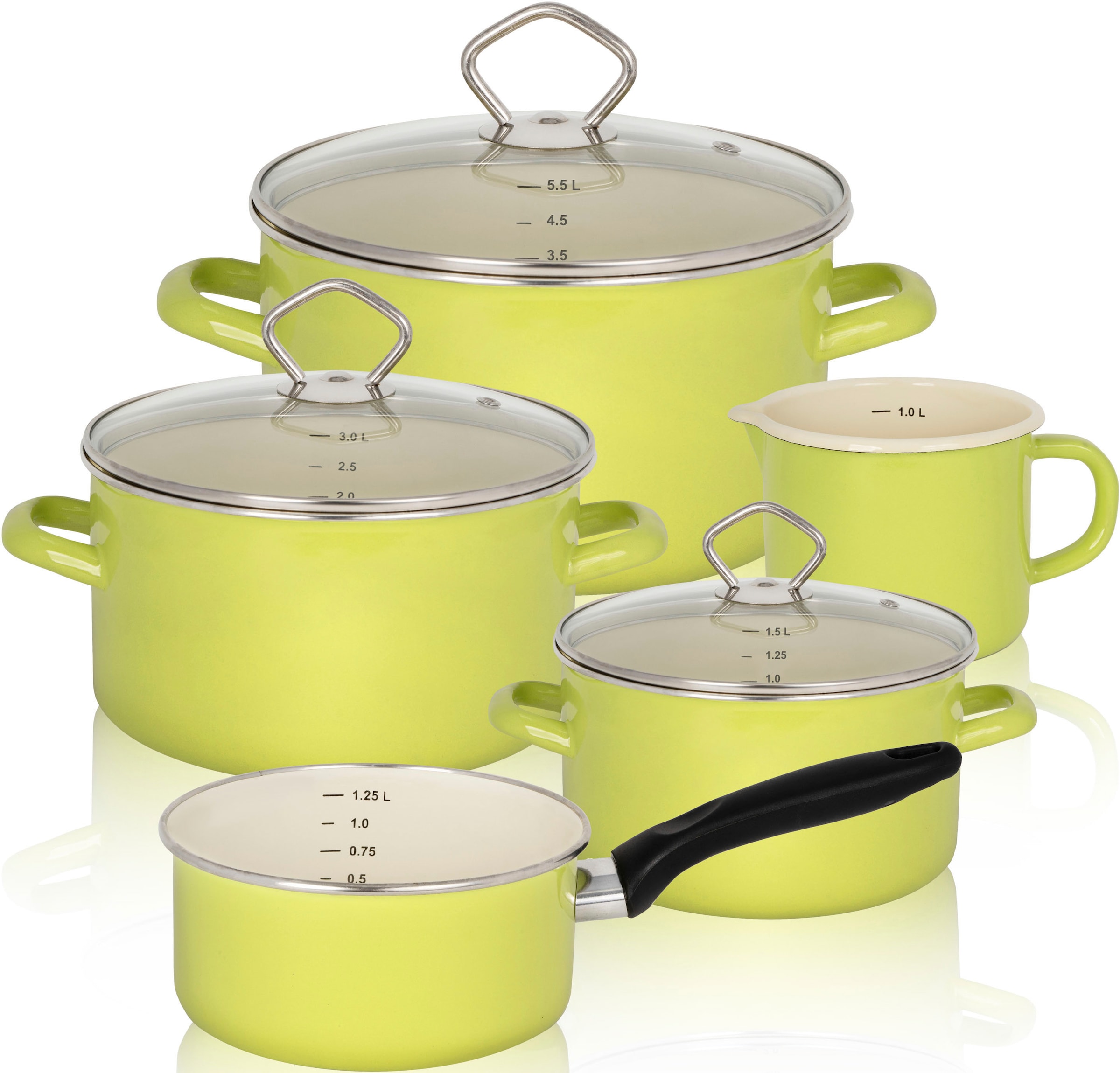 Krüger Topf-Set "Juist" Set, Fleischtopf 16/20/24 cm, Milchtopf 12 cm, Stie günstig online kaufen