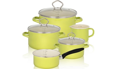 Topf-Set »Juist«, Emaille, (Set, 8 tlg., Fleischtopf 16/20/24 cm, Milchtopf 12 cm,...