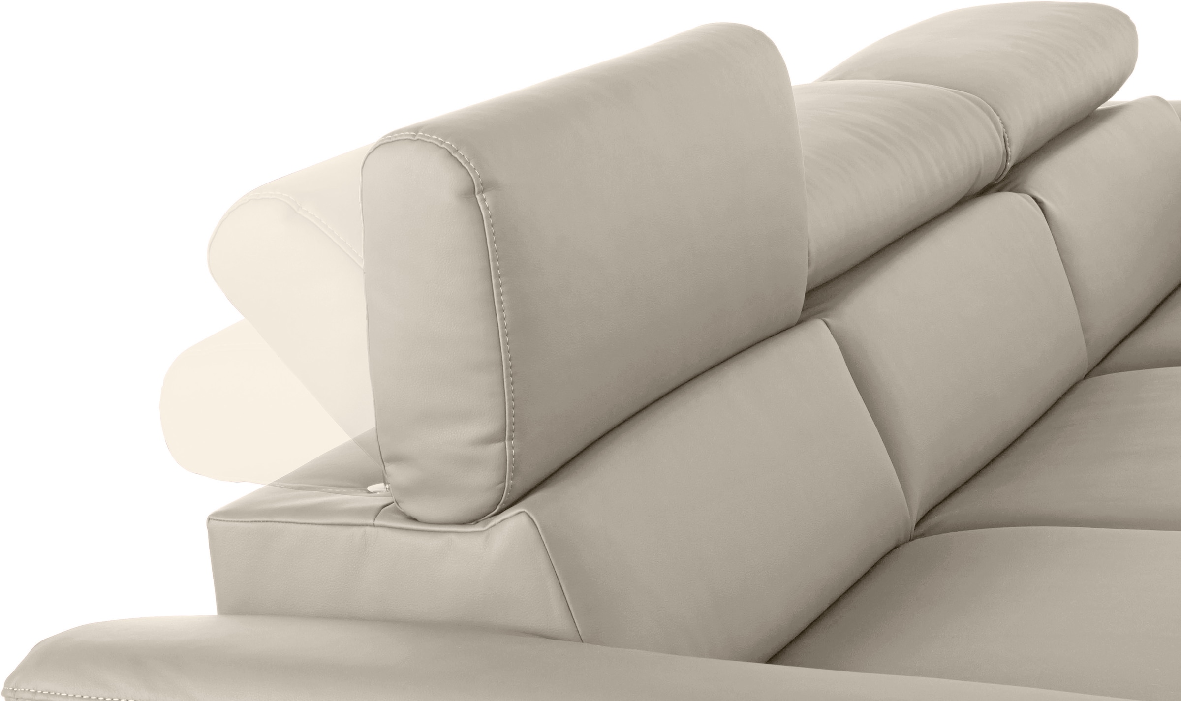 COTTA Ecksofa »Komaris L-Form, B: 244 cm« mit Kopfteilverstellung, optional Bettfunktion, Bettkasten & Licht