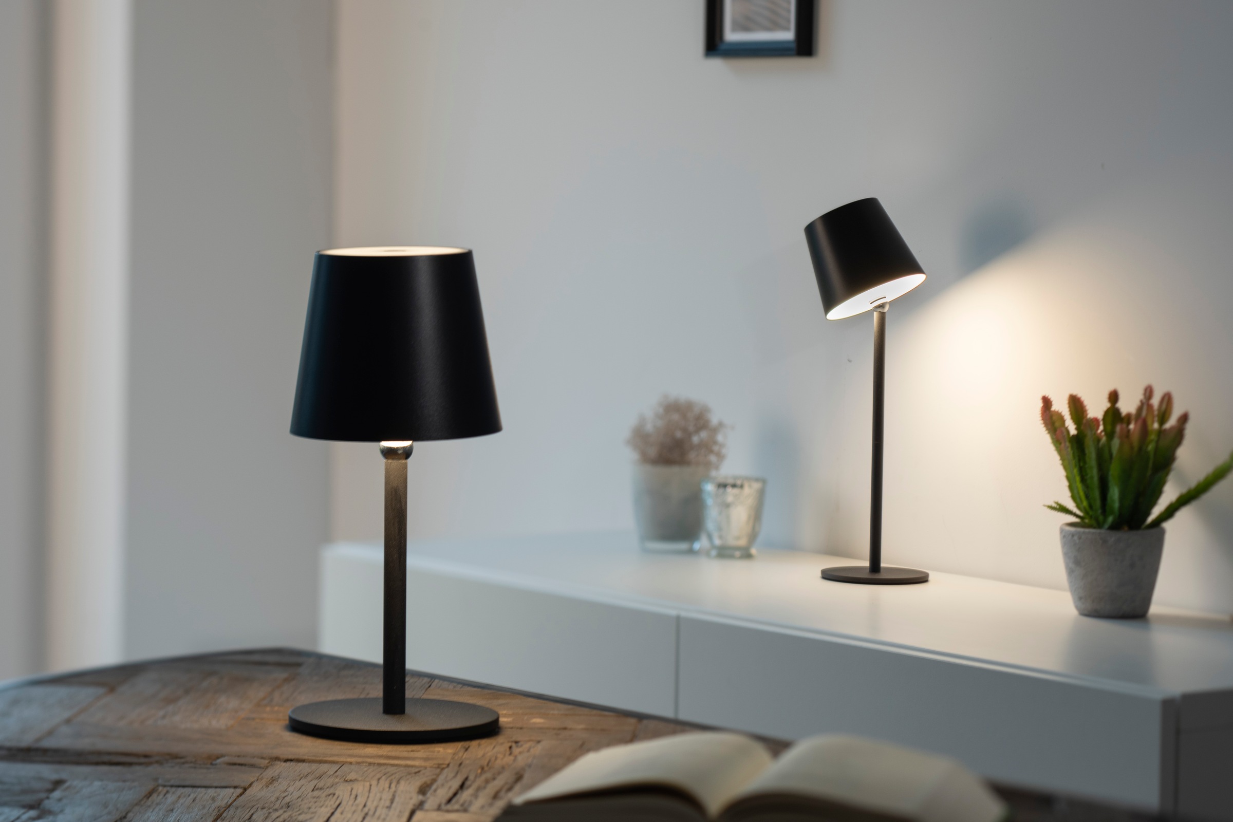 JUST LIGHT LED Tischleuchte »BOTERIA« LED-Board 2 Stk. Warmweiß Akkubetrieben, Aufladebar, 2er Set, magnetisch, dimmbar