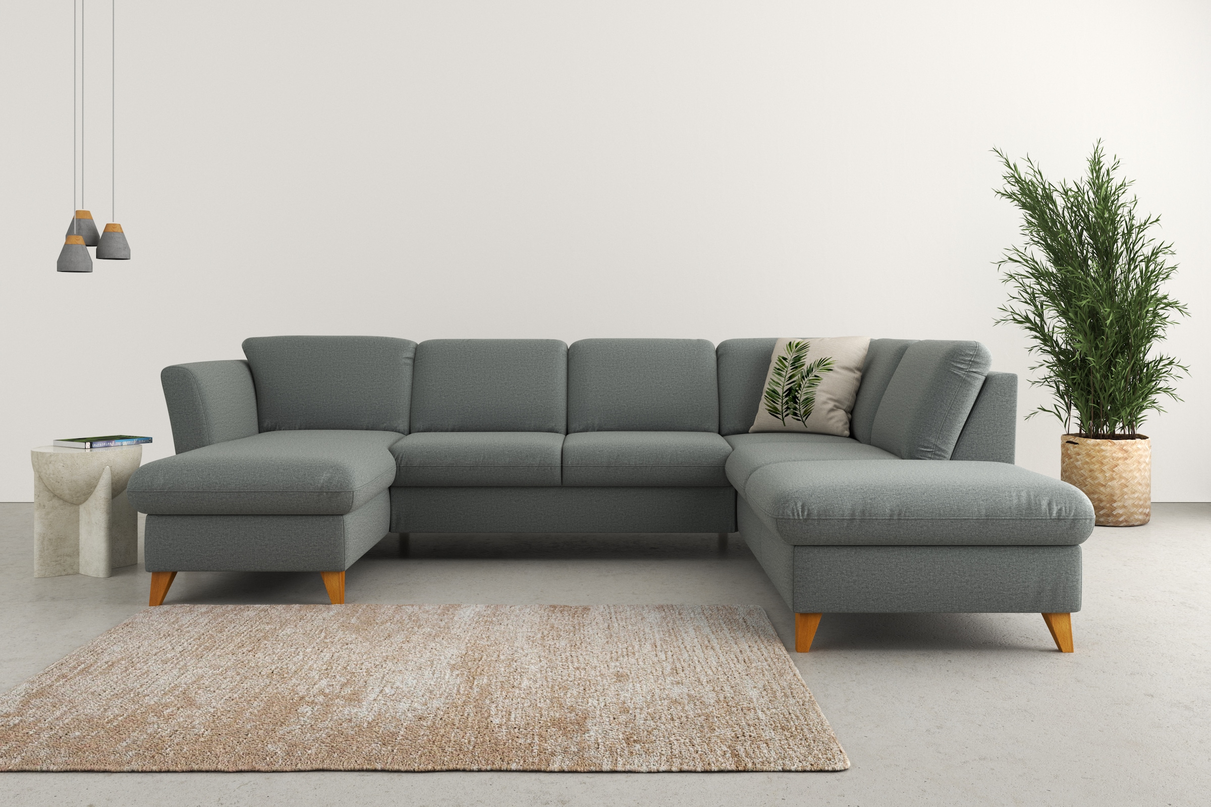 Home affaire Wohnlandschaft "Trelleborg U-Form" Federkern-Polsterung, wahlw günstig online kaufen