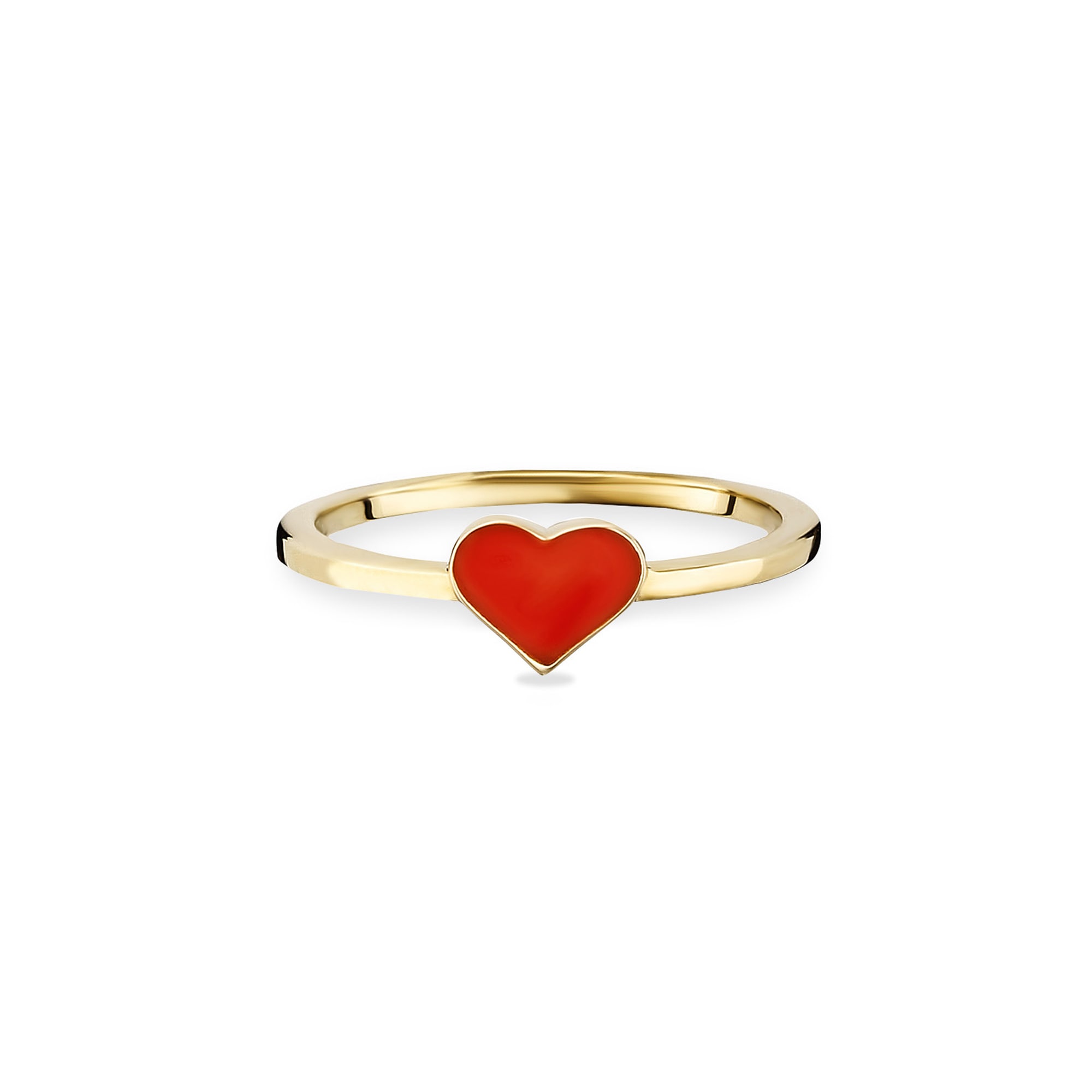 Damen Fingerring Aus Sterling-Silber 925 – Mit Rotem Emaille-Herz, Schmal, Elegantes Schmuckstück, In Geschenkbox
