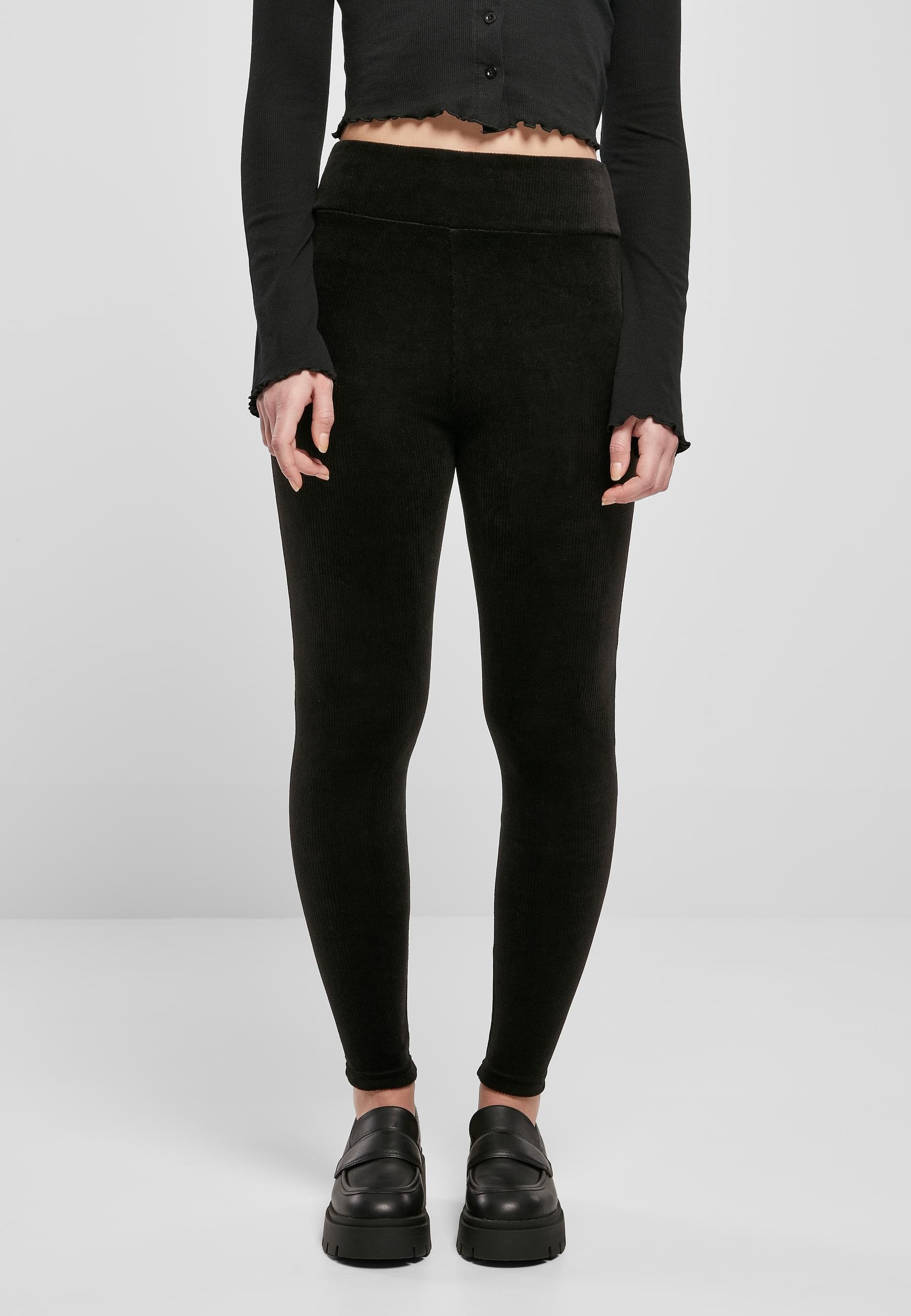 URBAN CLASSICS Leggings »Urban Classics Damen Ladies High Waist Rib Velvet Leggings«, (1 tlg.)