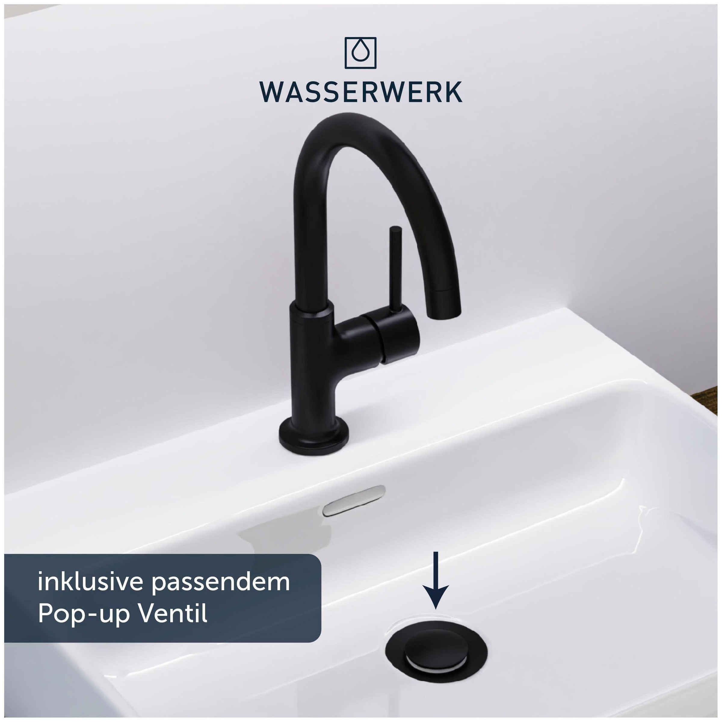 WASSERWERK Waschtischarmatur »WT 14«, inkl. Popup, 360° schwenkbar, geräuscharm, wassersparend