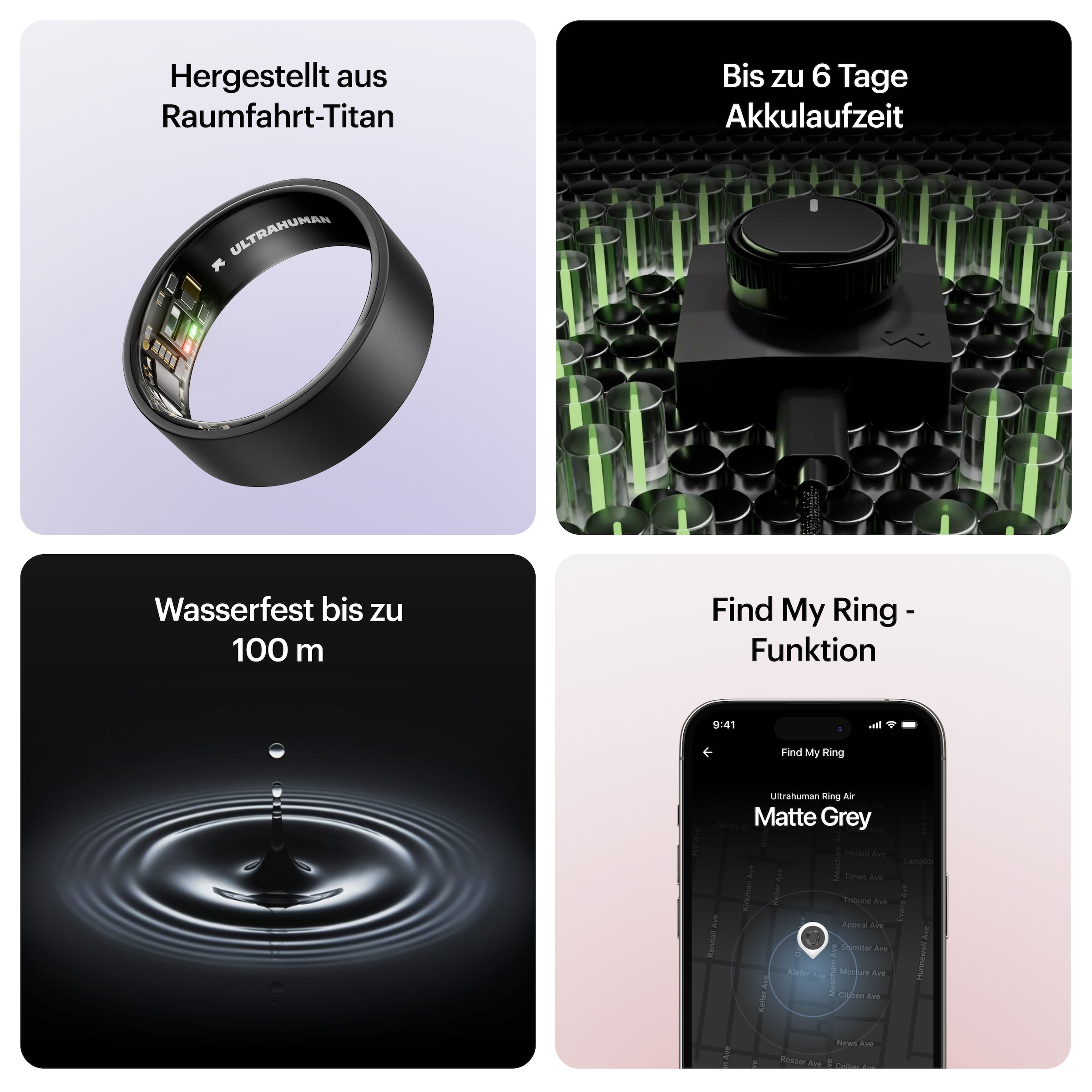 Ultrahuman Activity Tracker »Smartring AIR - Size 14« Schlaf- und Fitness-Tracker für Frauen und Männer