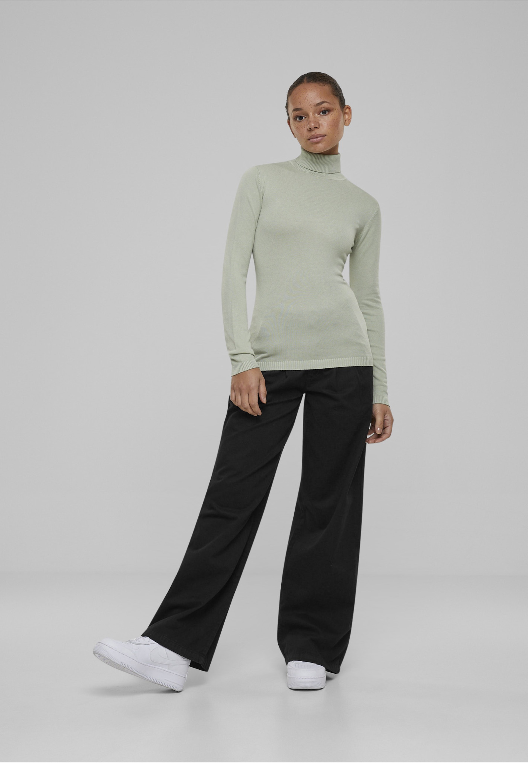 URBAN CLASSICS Sweatshirt »Urban Classics Damen Ladies Knitted Turtleneck Sweater«, 1 Stk.
