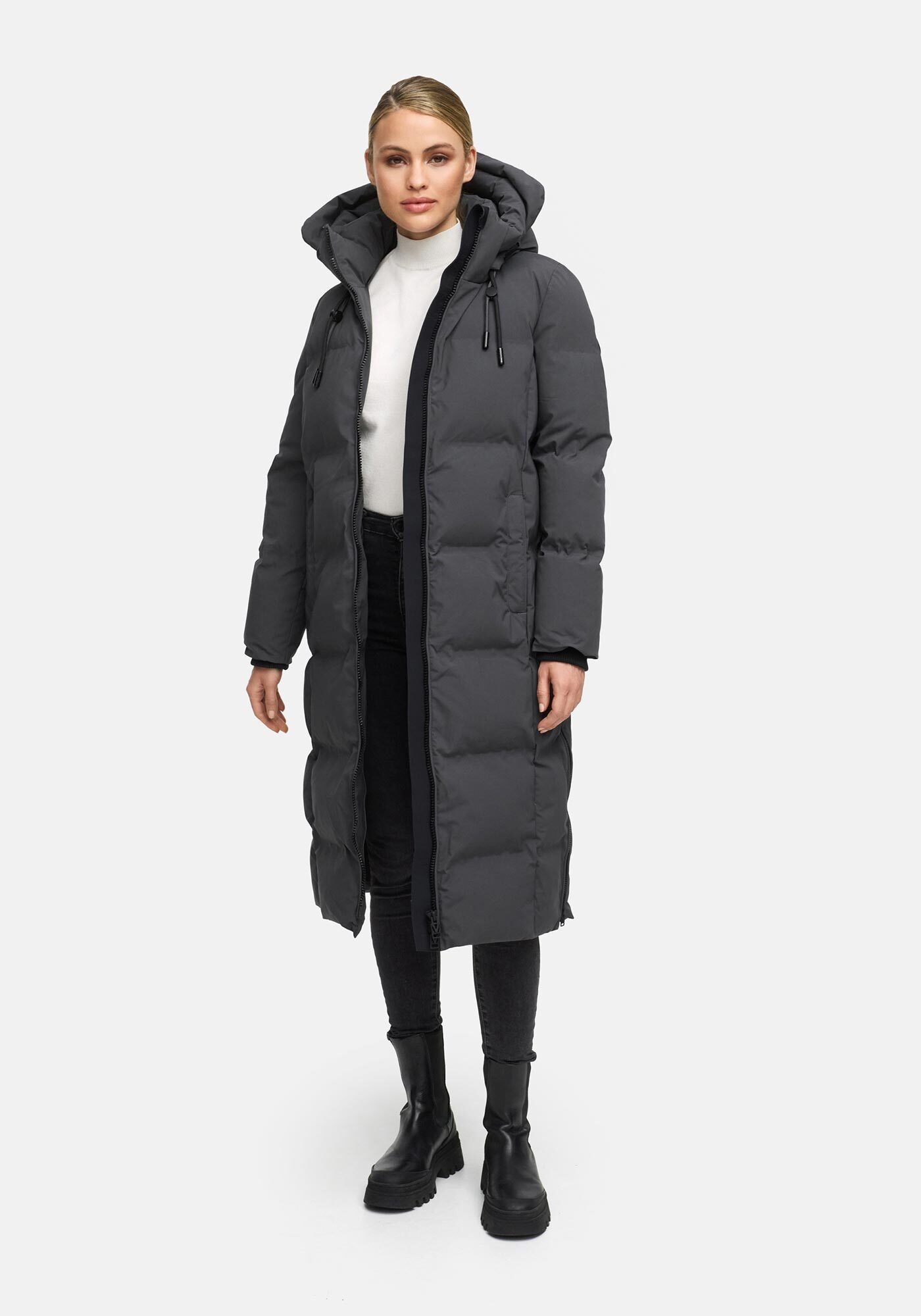 Thumbnail - Marikoo Winterjacke "Tikoraa" mit extra langem Schnitt und hohem Kragen