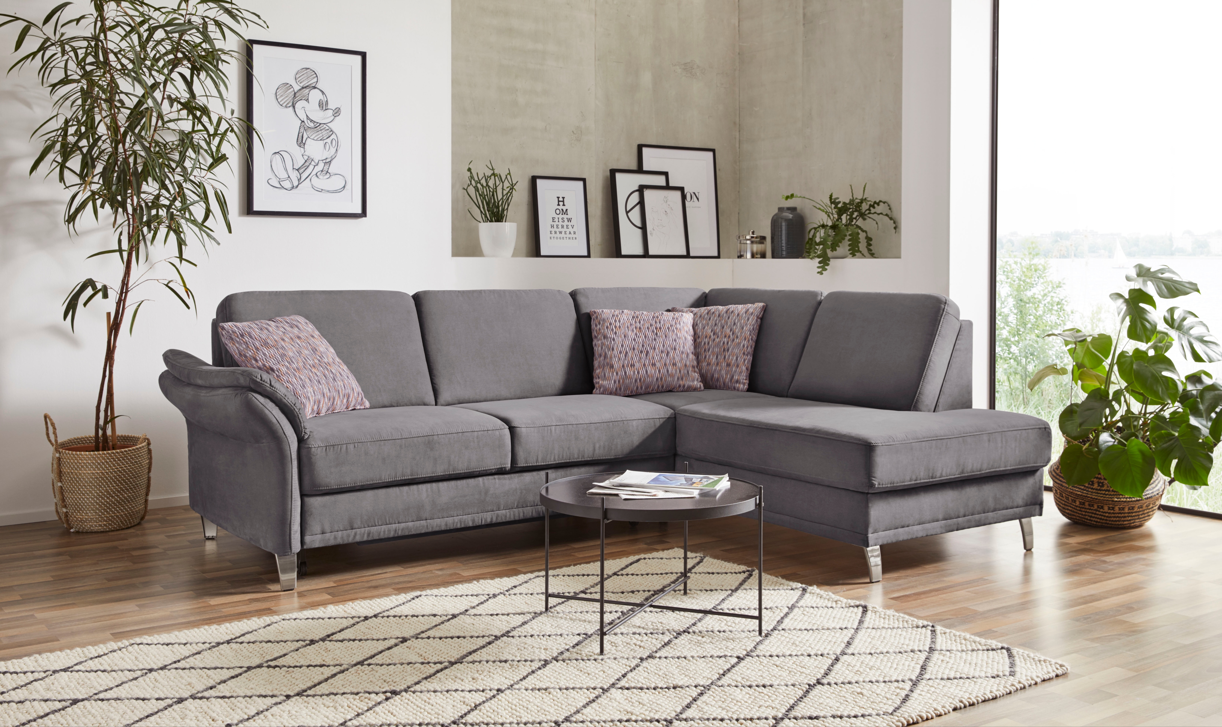 sit&more Ecksofa "Clio L-Form" wahlweise mit Schlaffunktion und Bettkasten, inklusive Federkern