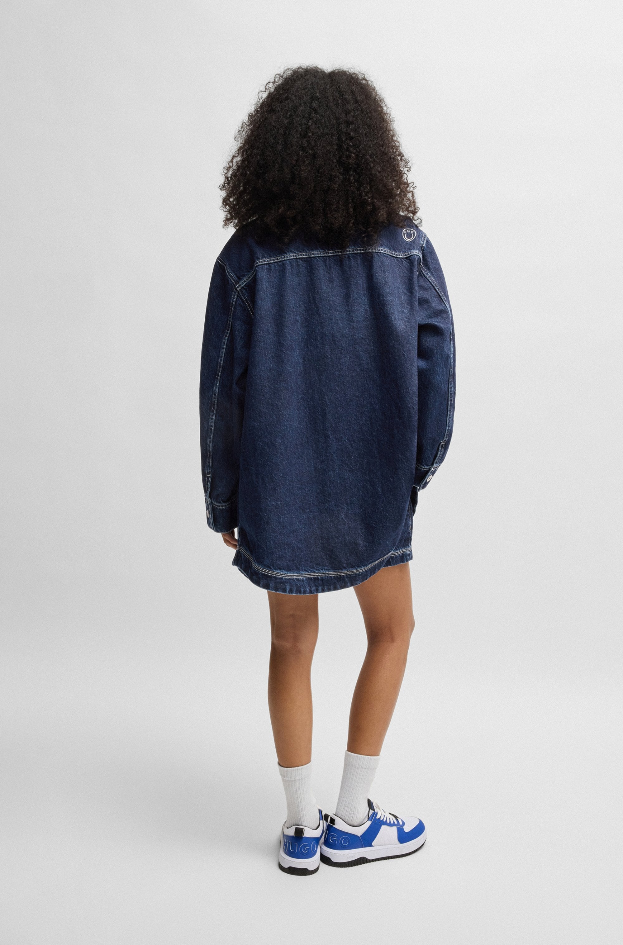 HUGO Blue Jeansjacke »Galane«, mit kontrastfarbenen Nähten Overshirt Oversized Unisex
