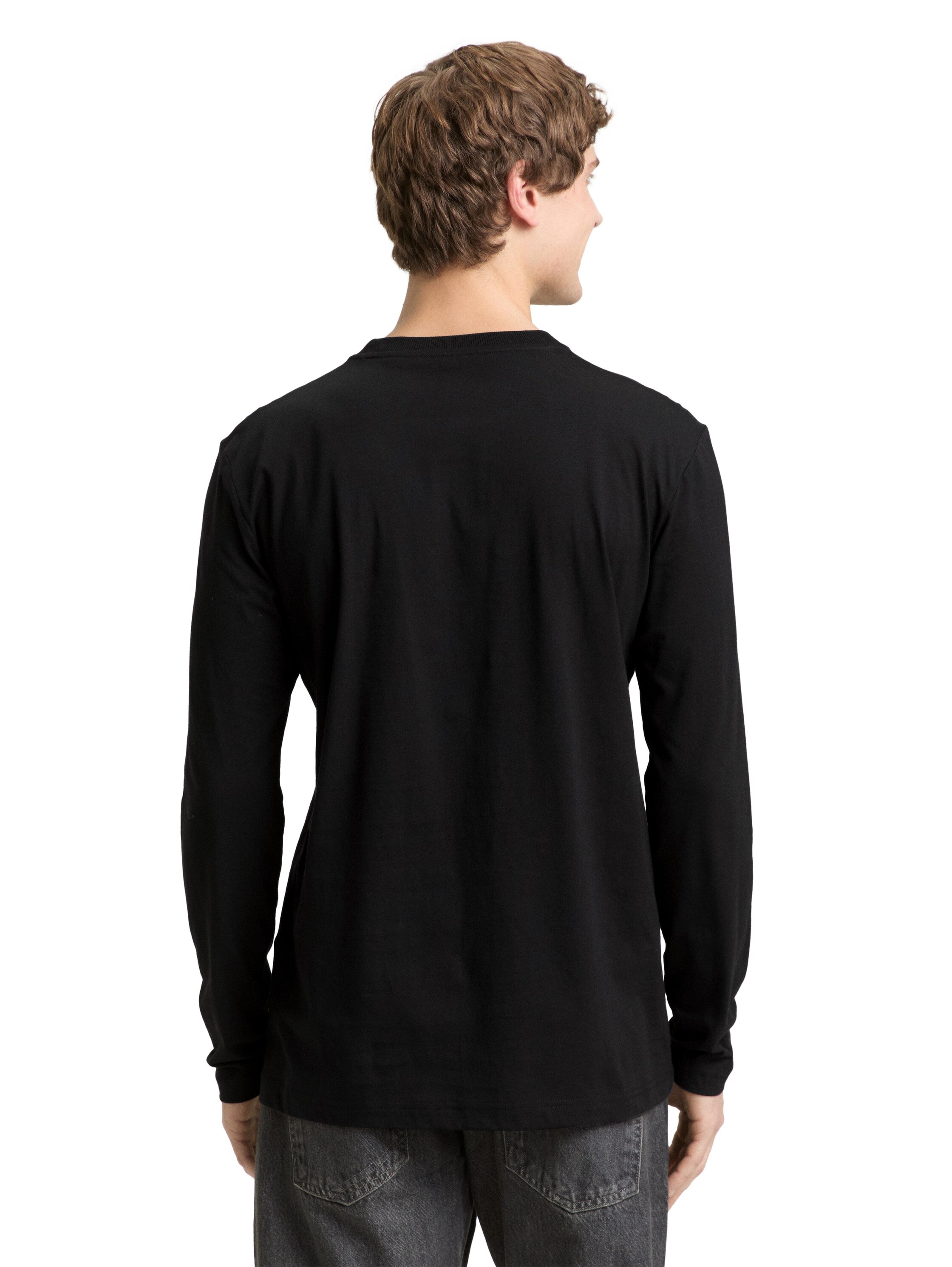 TOM TAILOR Denim Langarmshirt mit Logo-Stickerei auf der Brust