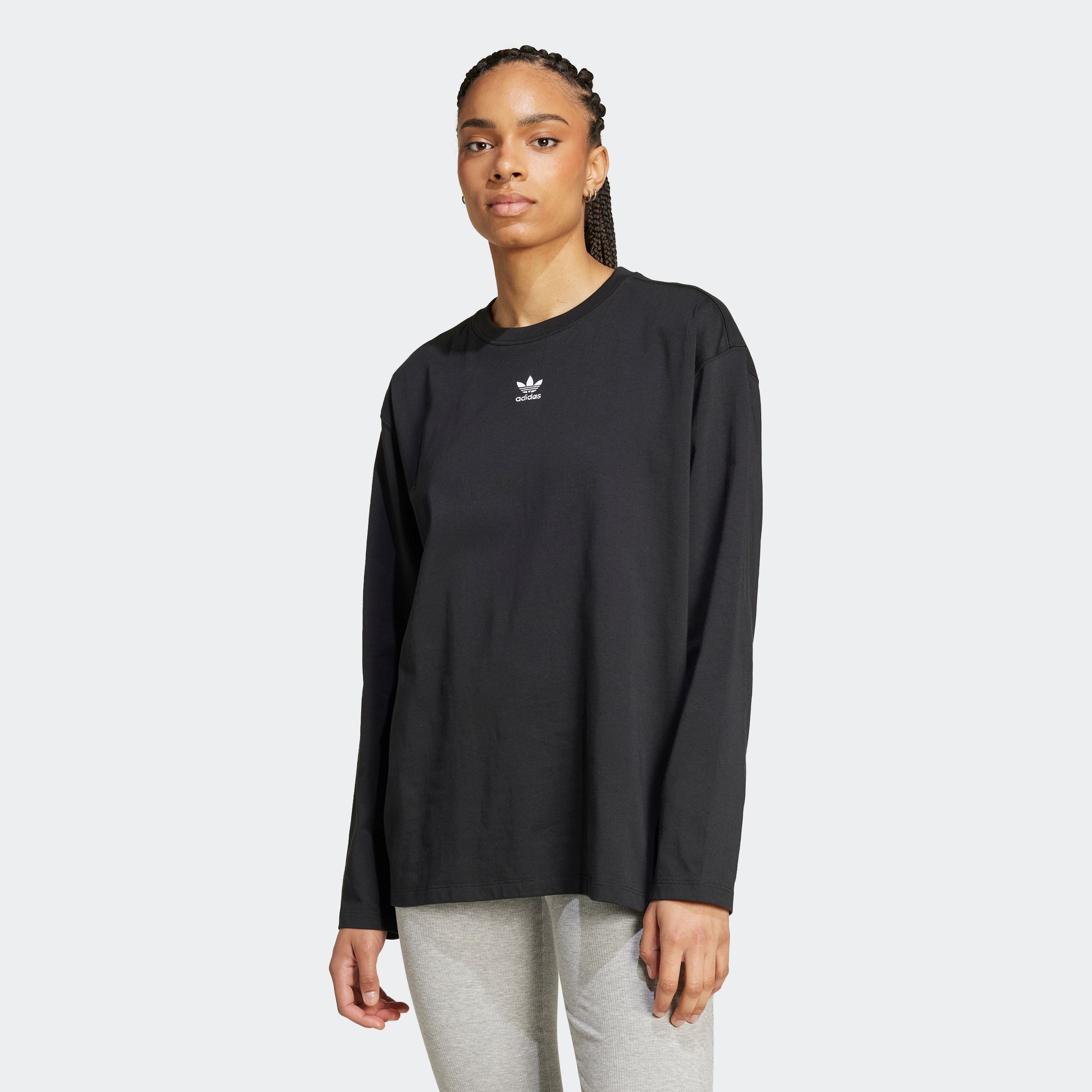 adidas Originals "ESSENTIALS LONGSLEEVE" lockerer Schnitt, Langarm, aus Baumwolljersey