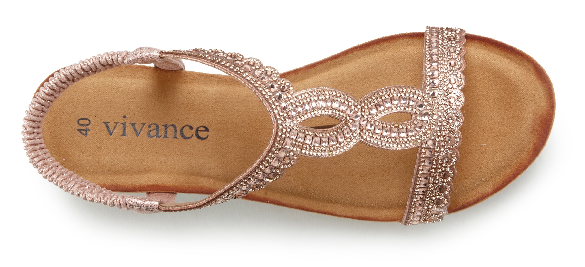 Vivance Sandalette »Sommerschuh«, Sandale, Sommerschuh mit Glitzerdetails und elastischem Riemchen VEGAN