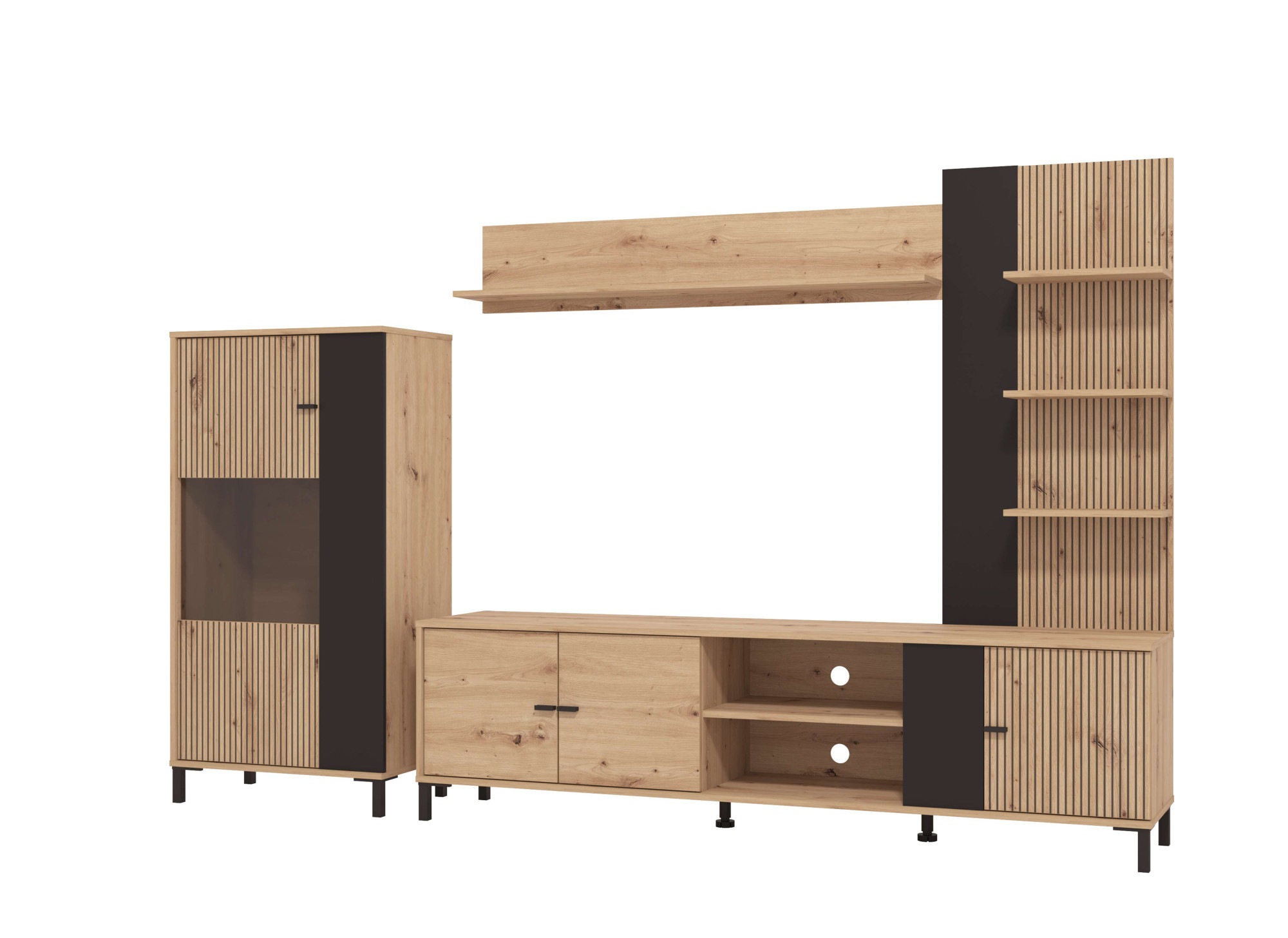 Thumbnail - INOSIGN Wohnwand "Avignon, inkl. Highboard, TV-Board, Standregal und Wandregal" Komplett-Set, 4 Stk. tlg.