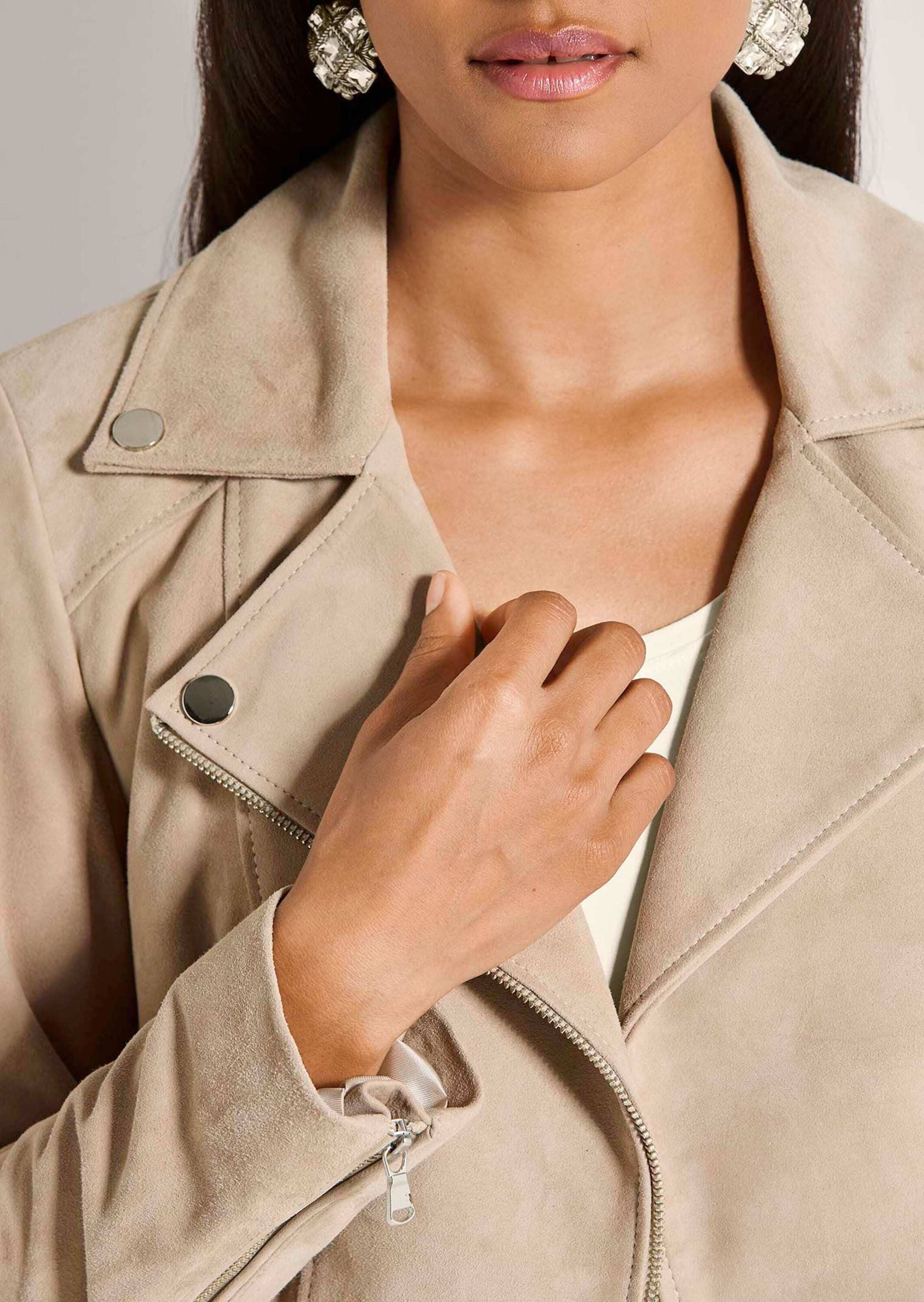 MADELEINE Lederjacke »Jacke Bikerjacke aus Ziegenveloursleder«