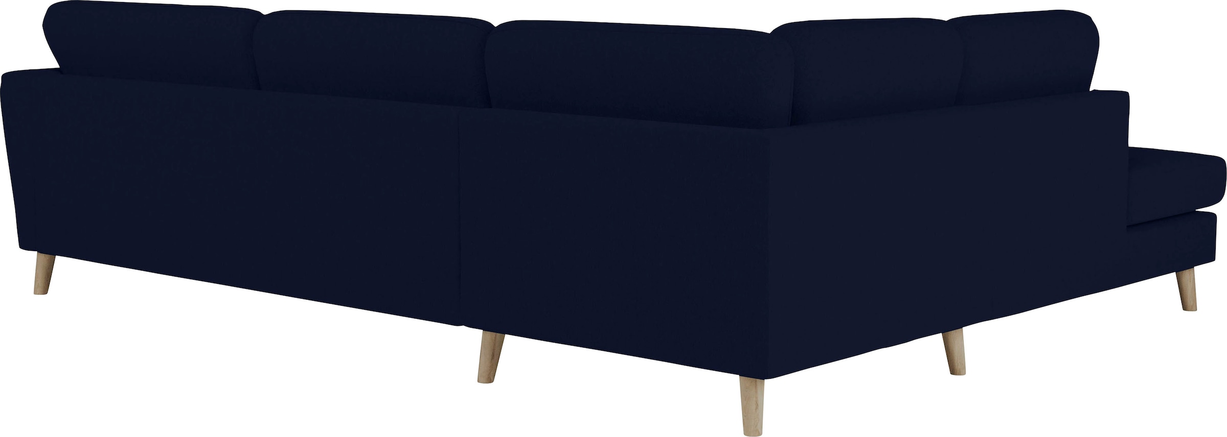 Home affaire Ecksofa »MARSEILLE 278/202 cm, L-Form, Ottom. rechts/links, verschiedene Bezüge«, Massivholzbeine Eiche, Landhausstil, Wellenunterfederung