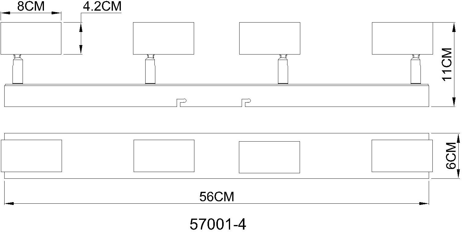 GLOBO LIGHTING Deckenspot »ESTE« LED-Modul 1 Stk. Warmweiß Schwenkbarer Strahler schwarz matt mit LED 4x 21W