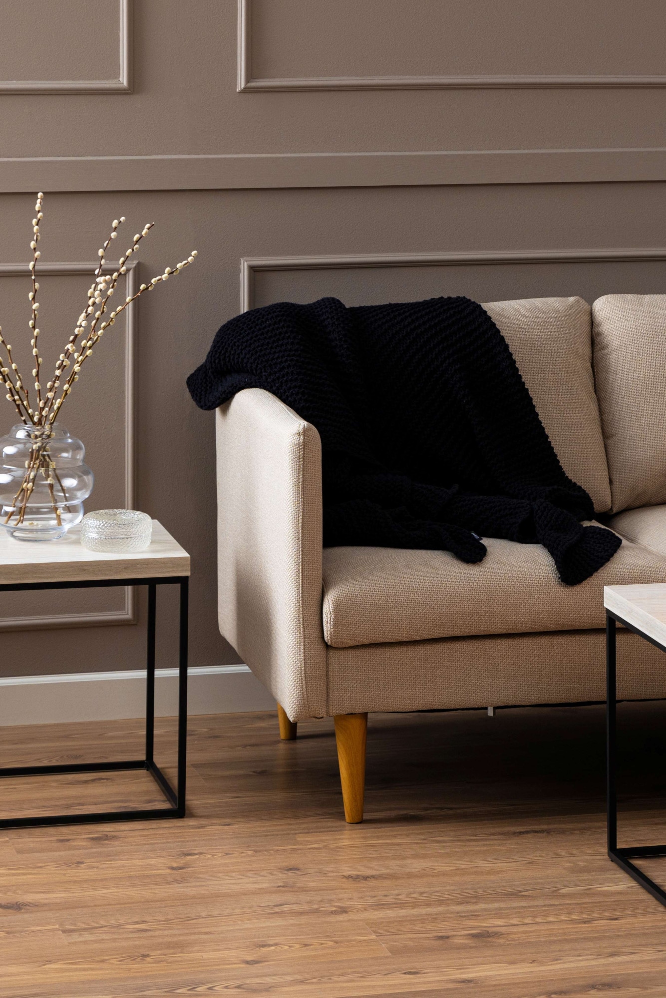 ACTONA GROUP Ecksofa »Milly«, (1 St.), Breite 201 cm, Recamiere links oder rechts, Struktur, Füße Eiche