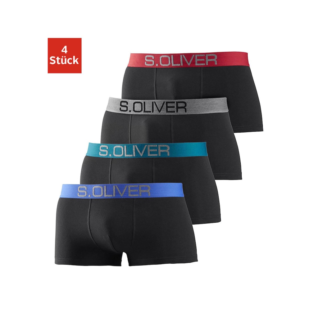 s.Oliver Boxer »Boxershorts für Herren«, (Packung, 4 St.), in Hipster-Form aus Baumwoll-Mix