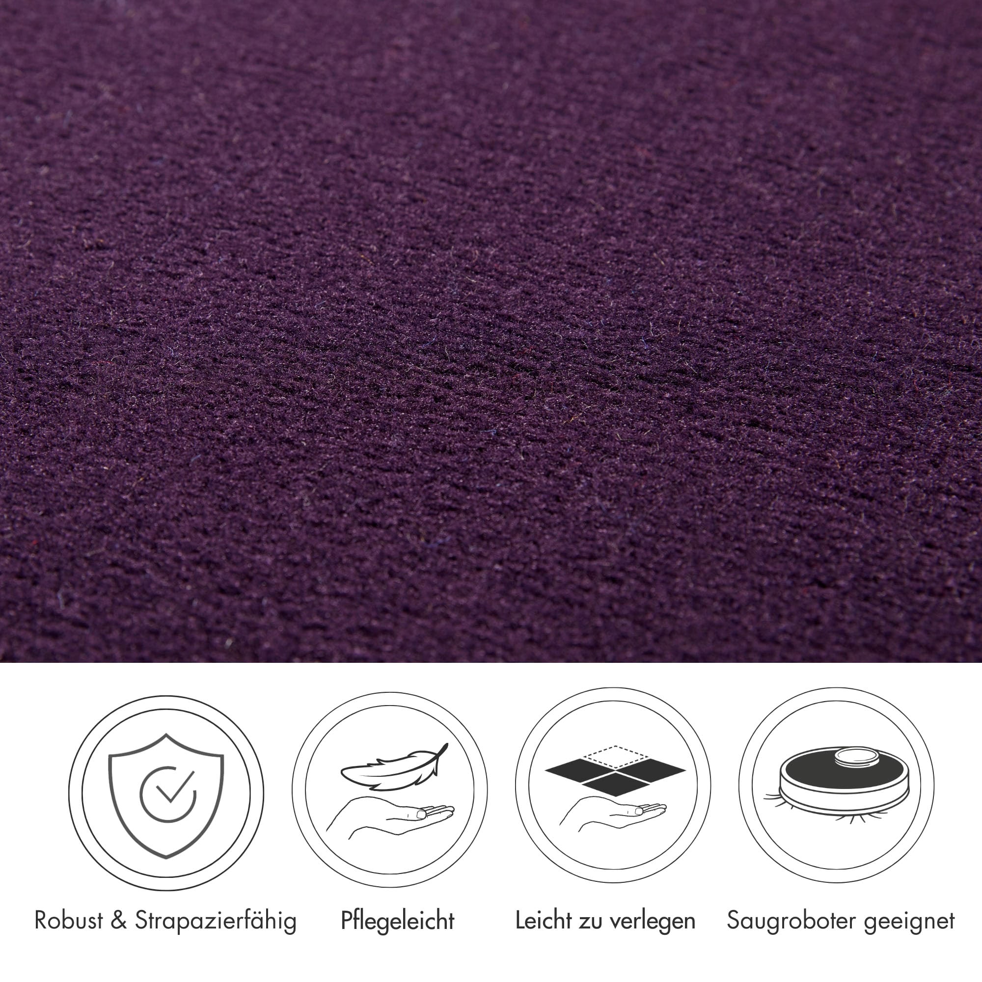 Andiamo Teppichboden »Kira, Velours, Made in Belgium«, rechteckig, 8 mm Höhe, Uni Farben, Breite 400 cm, strapazierfähig, pflegeleicht, Wohnzimmer