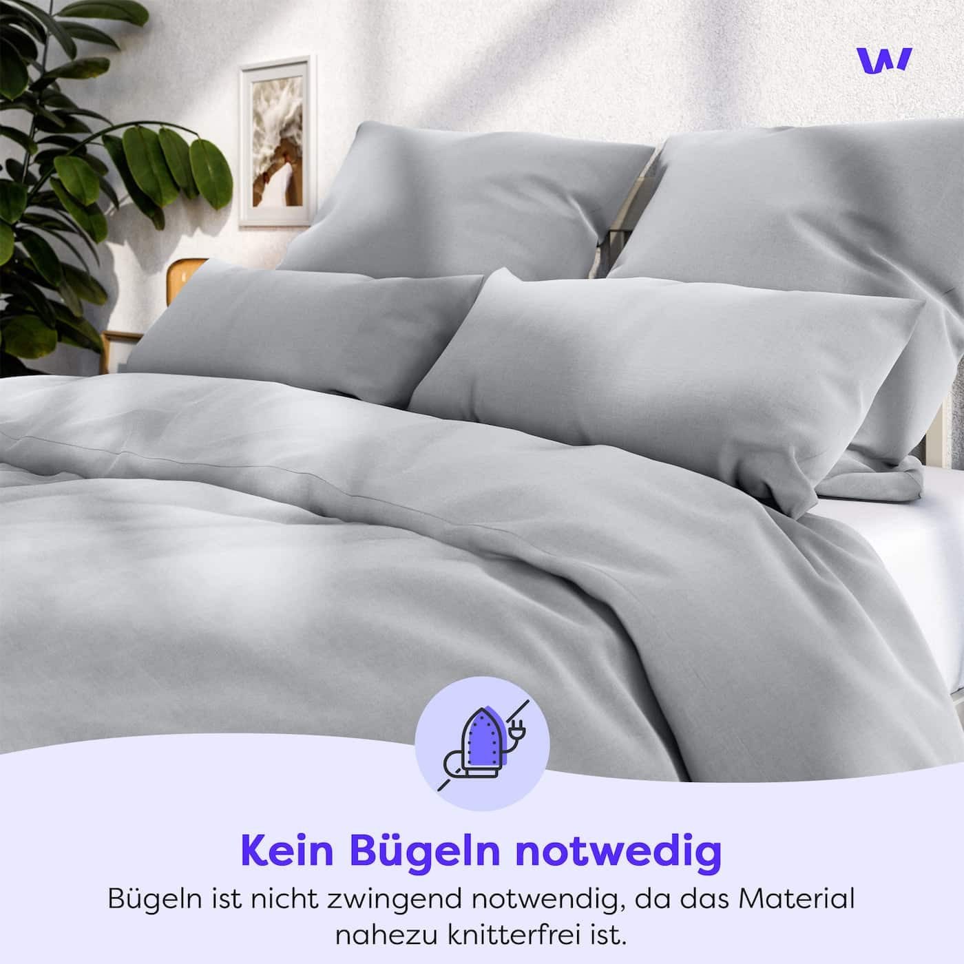 Wolkenfeld Bettwäsche »Allergiker Bettwäsche, unfassbar weich« 2 Stk. tlg. 135x200 cm, 155x220 & Übergrößen I inkl. Kissenbezüge 80x80 I Uni