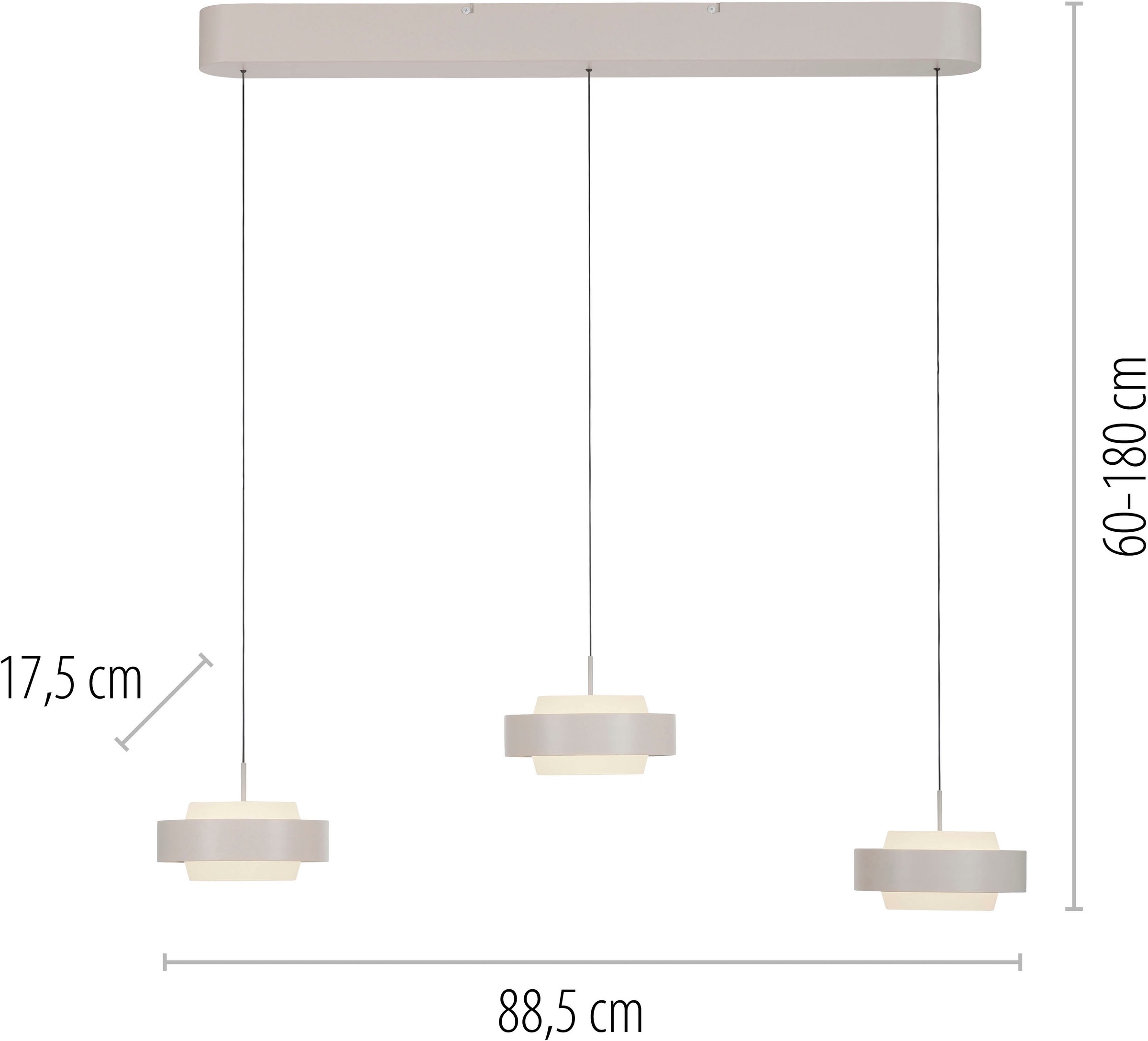 SCHÖNER WOHNEN-Kollektion LED Pendelleuchte »ELMO« LED-Board 1 Stk. Warmweiß SCHÖNER WOHNEN Kollektion, Comfort Lift, Dimmfähig per Tronicdimmer