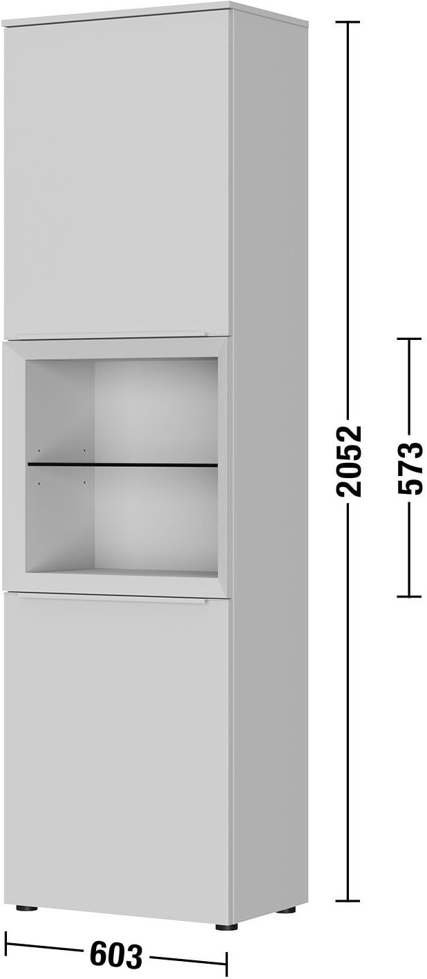 nobilia® Hochschrank »Case, 205 x 37 cm, (H/T), versch. Breiten« 1 Stk. tlg. mit Regaleinsatz inkl. Glaseinlegeboden