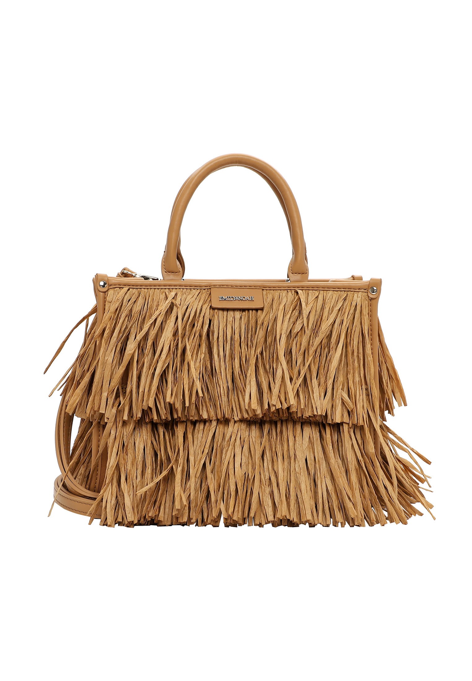 Shopper EMILY & NOAH "Shopper E&N Josephina", Damen, Gr. B/H/T: 29cm x 23cm x 11cm 0, cognac 700, Papierstroh, Taschen Shopper
