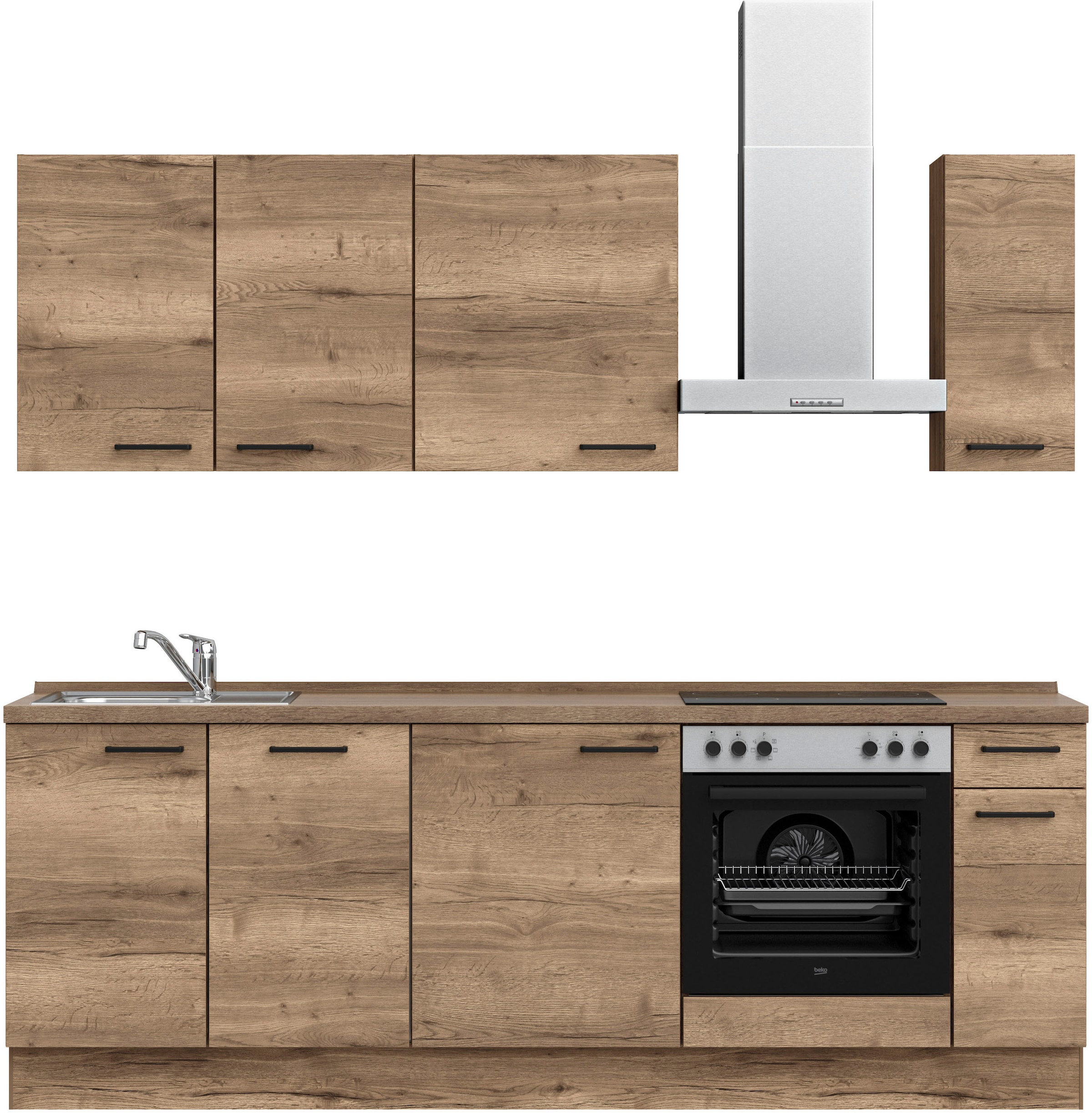 nobilia ""Structura I", NEU: individuell anpassbar mit gratis Profi-Beratung" vormontiert, Breite 240 cm, Ausrichtung wählbar, wahlw. mit E-Geräten