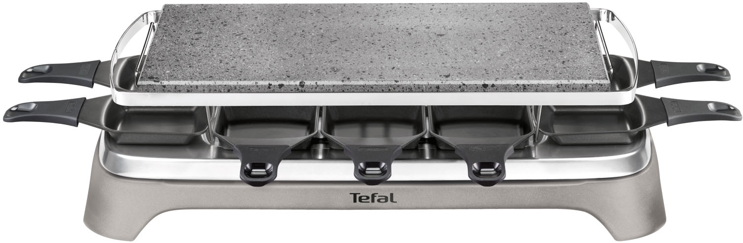 Tefal Raclette »Pierrade, Naturstein, spülmaschinengeeignete Pfännchen«, 10 St. Raclettepfännchen, 1350 W, Abnehmbares Kabel, inkl. Schaber, PR457B
