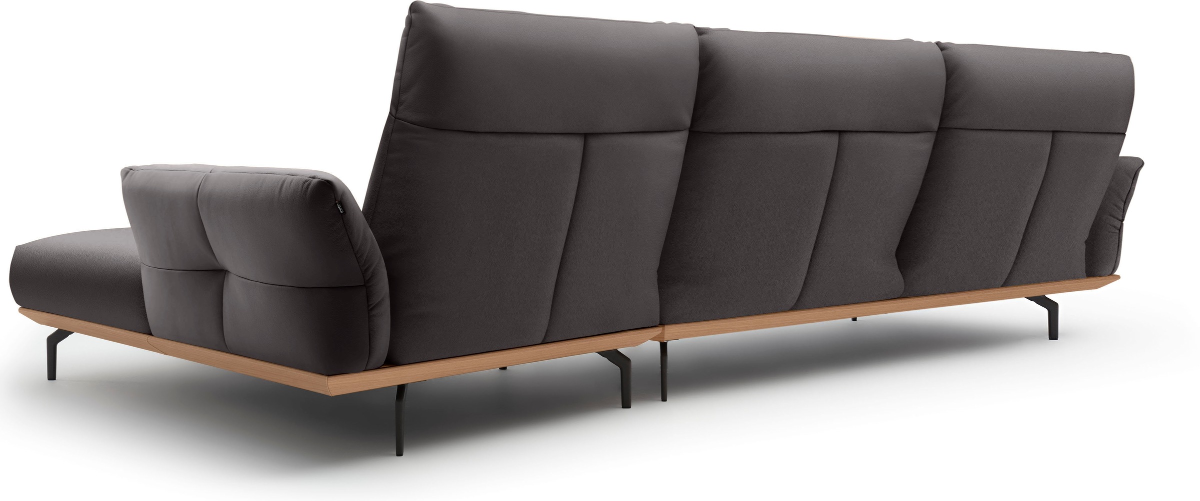 Creation BY ROLF BENZ Ecksofa »CR.460«, Sockel in Eiche, Winkelfüße in Umbragrau, Breite 338 cm