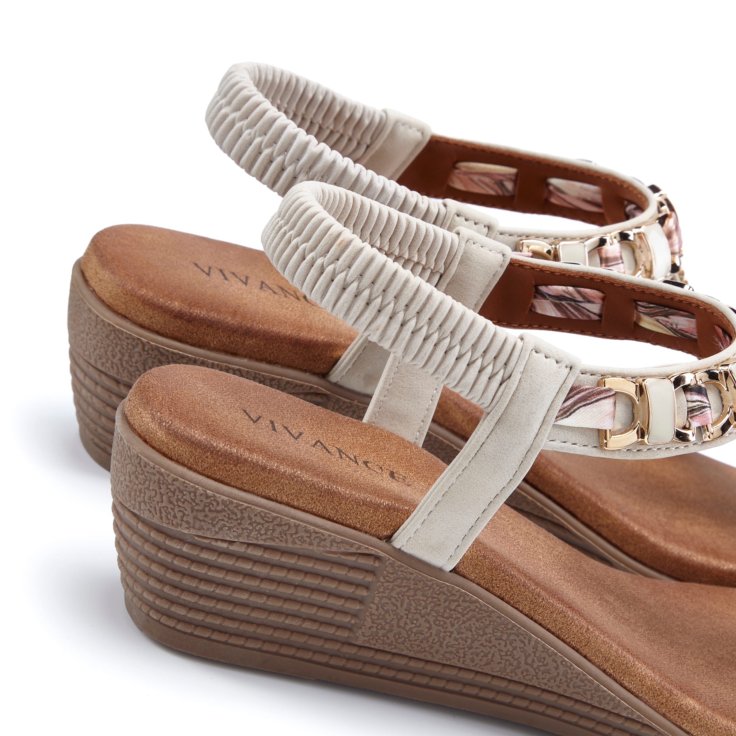 Vivance Sandalette »Sommerschuh, offener Schuh, Sandale, Keilsandalette,«  mit elastischen Riemchen und Keilabsatz