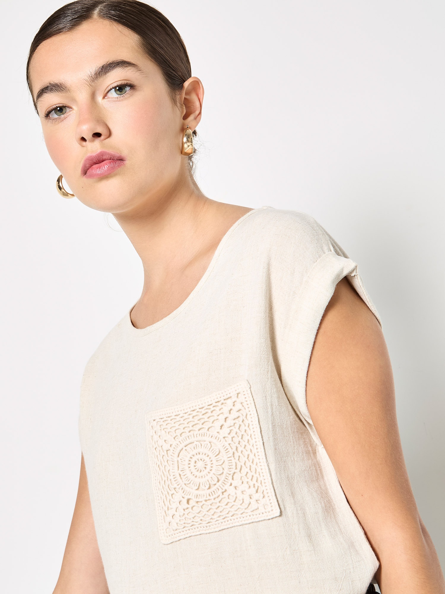 Apricot T-Shirt »T-Shirt aus Leinenmischung«