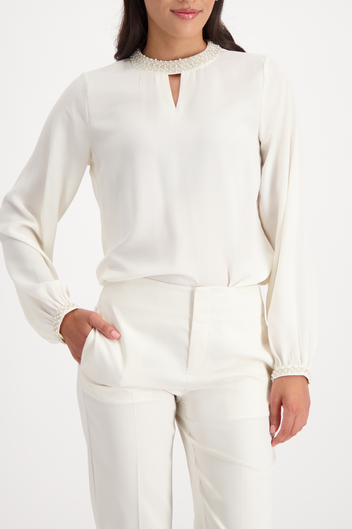 Monari Georgettebluse "Bluse Georgette + Schmuck" Regular fit günstig online kaufen