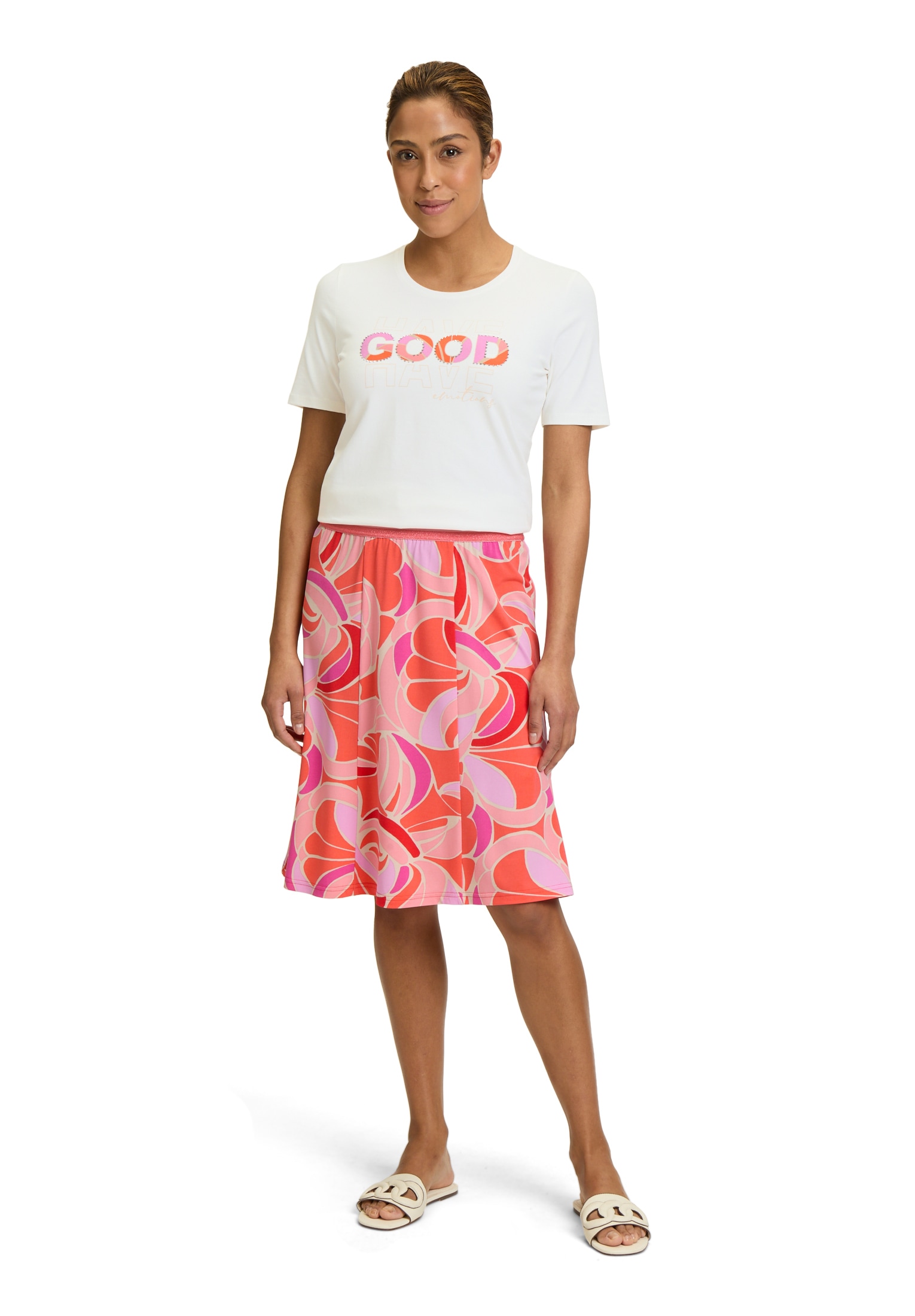 Betty Barclay Kurzarmshirt »Betty Barclay Basic Shirt mit Aufdruck«, (1 tlg.), Glitzersteine