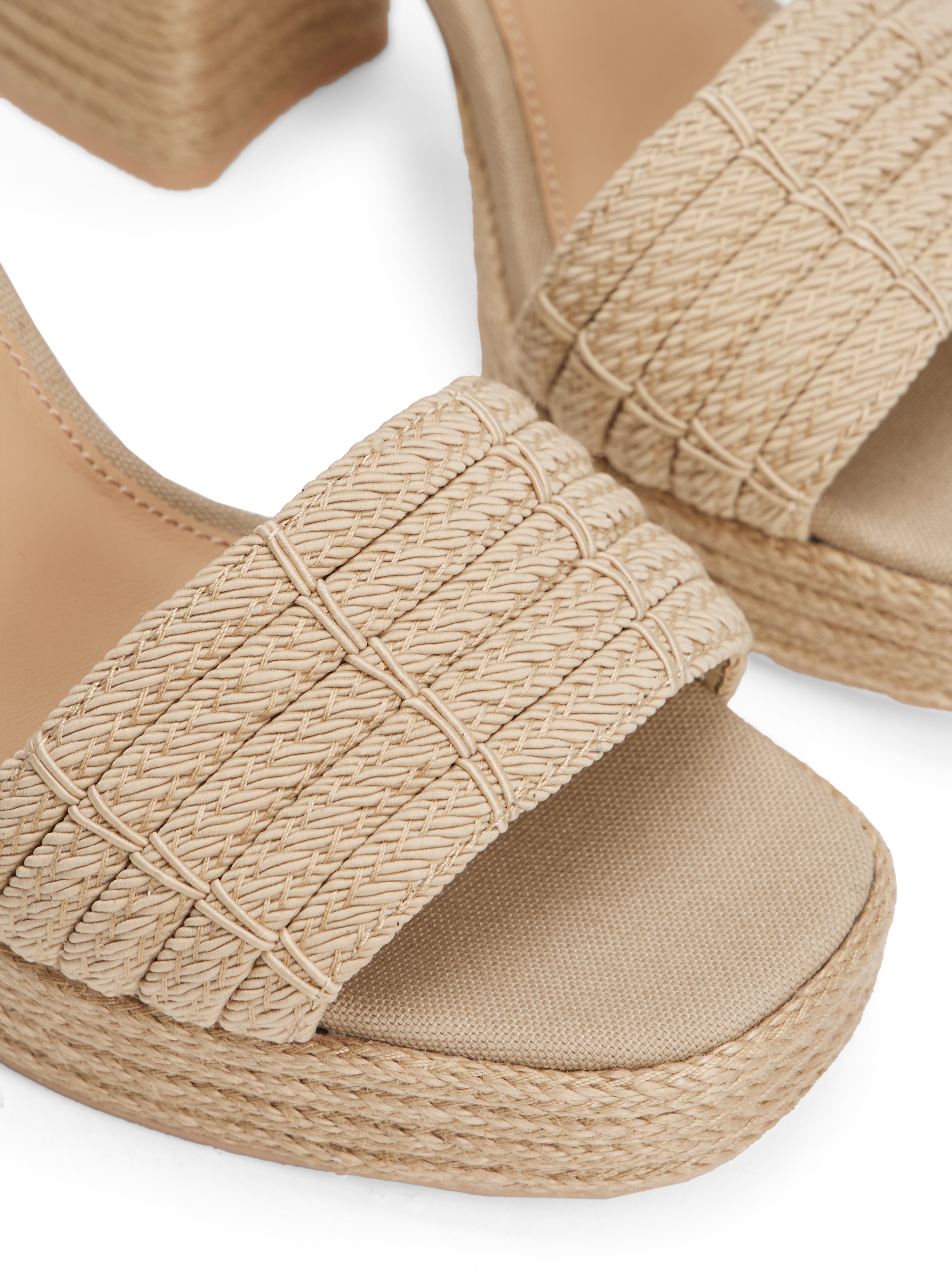 Tommy Hilfiger High-Heel-Sandalette »ROPE HEEL PLATFORM SANDAL«, Blockabsatz, Plateau, Sommerschuh mit verstellbarer Schnalle