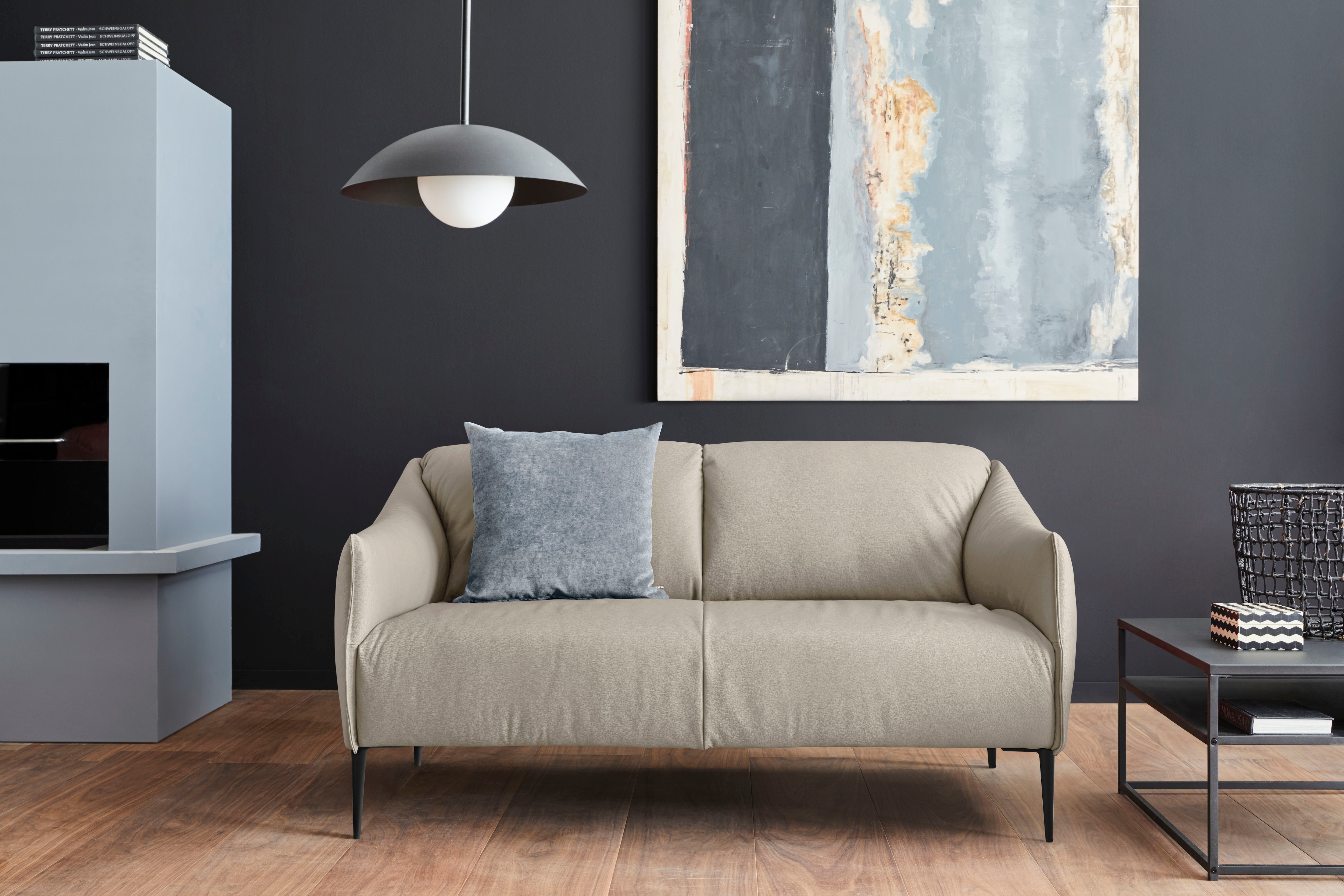 W.SCHILLIG 2-Sitzer "sally Design-Sofa, Loungesofa, bequem, schmale Armlehnen, Breite 154cm" mit Metallfüßen in Schwarz pulverbeschichtet, Breite 154 cm