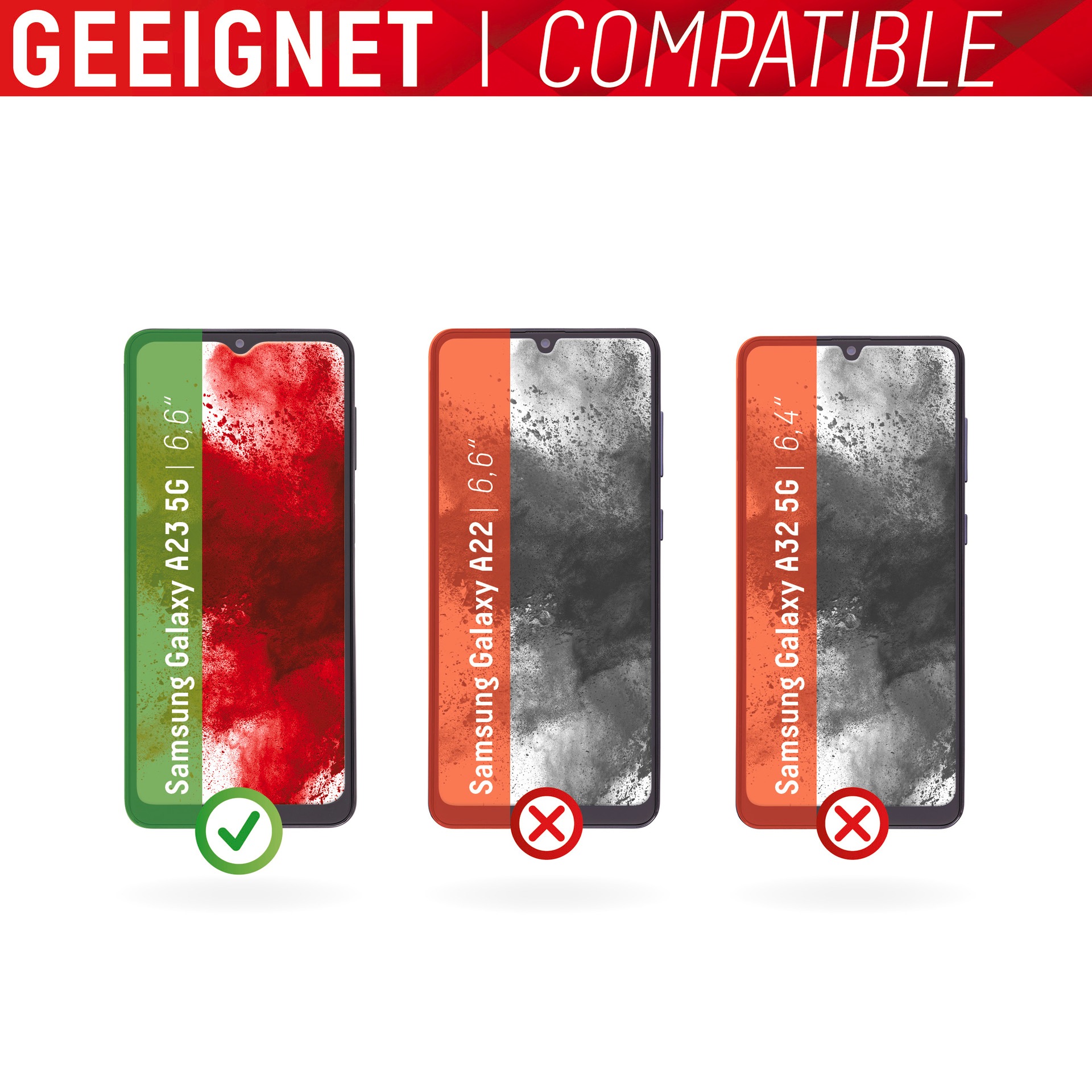 Displex Displayschutzglas »Real Glass«, für Samsung Galaxy A23 5G, Displayschutzfolie Displayschutz kratzer-resistent 10H splitterfest