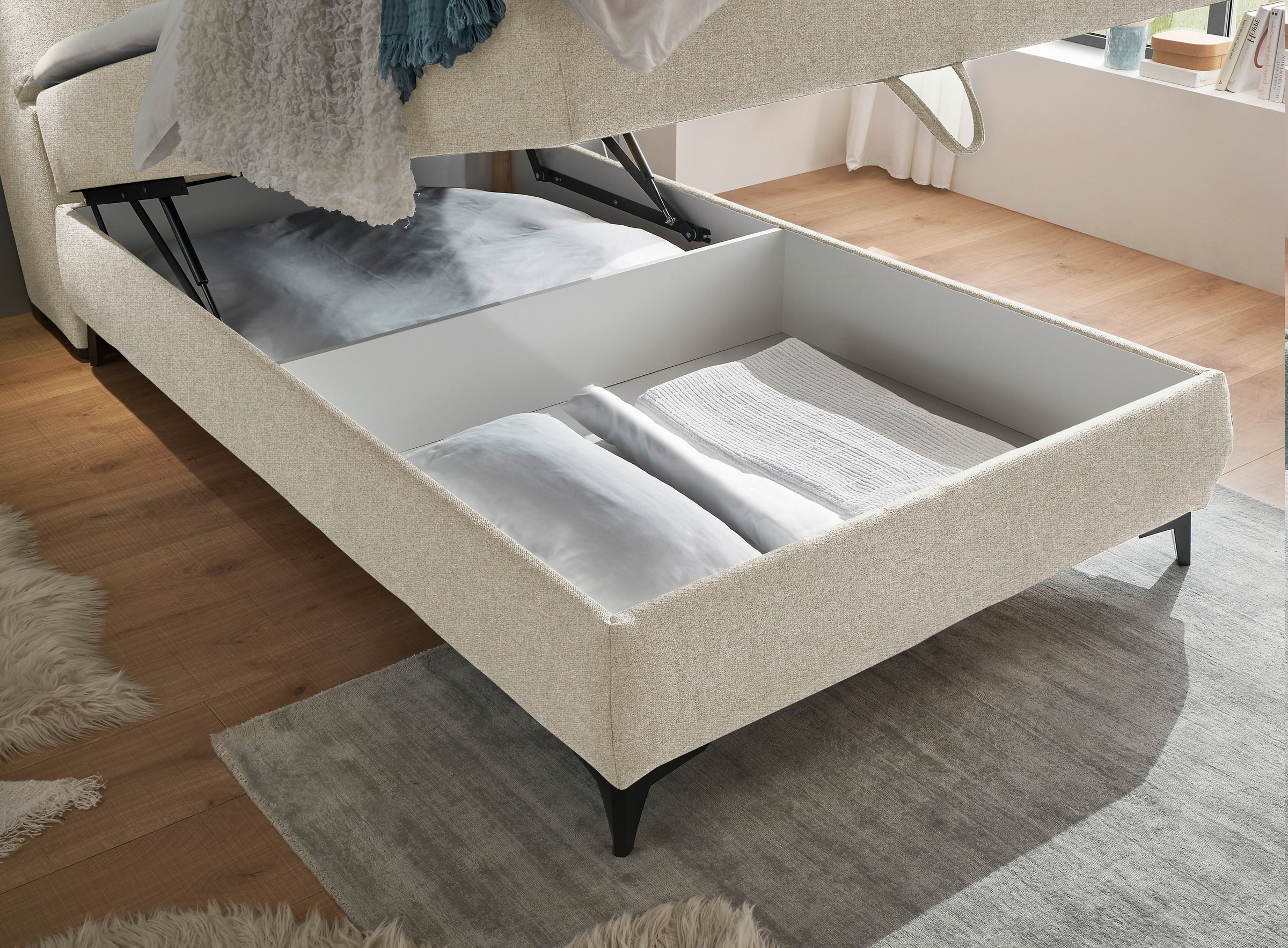 ED EXCITING DESIGN Boxbett »Atlantis«, mit Bettkasten und Stauraum im Kopfteil