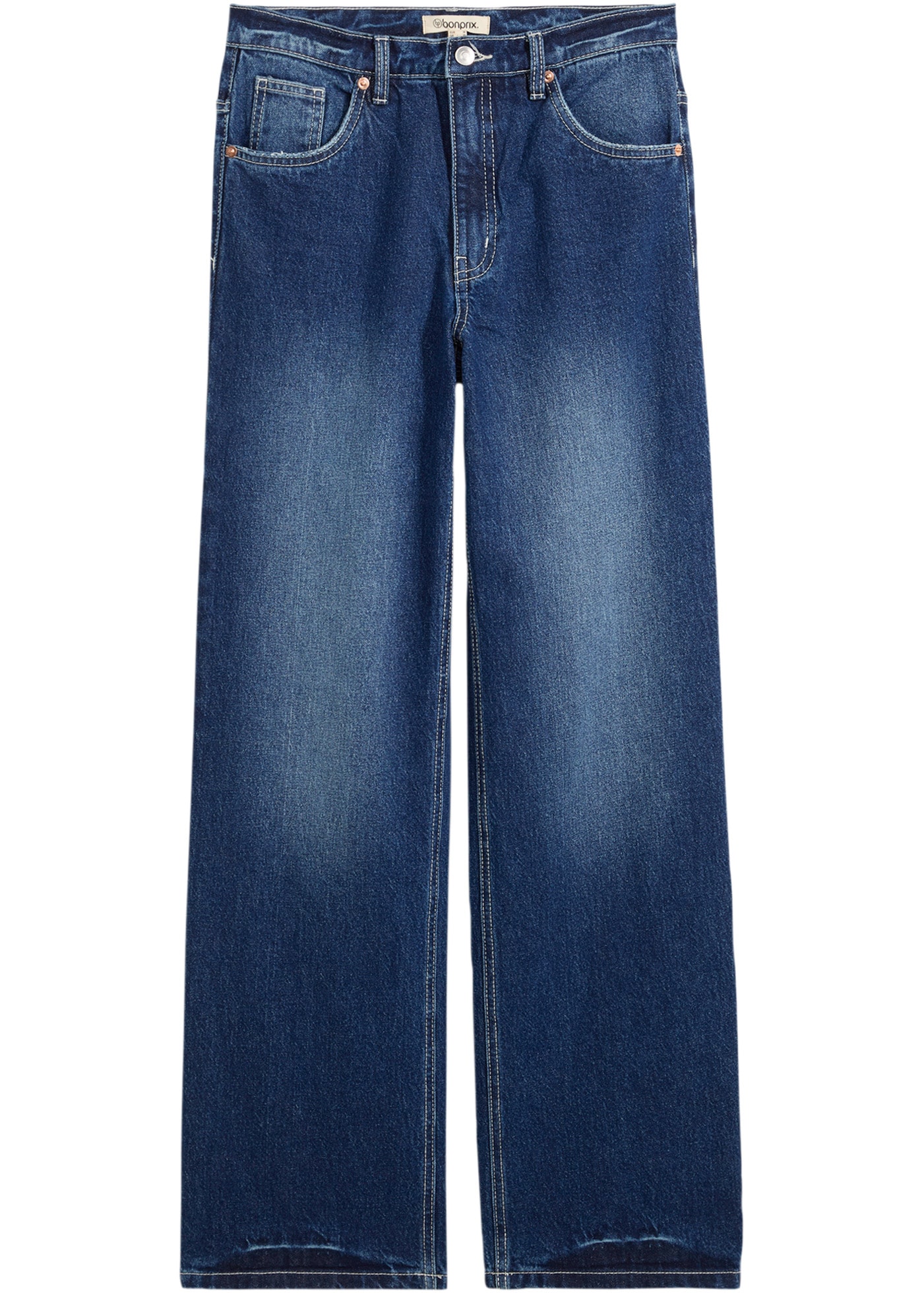 bonprix Weite Jeans loose fit Passform, hoher Bund, aus überwiegend Baumwolle