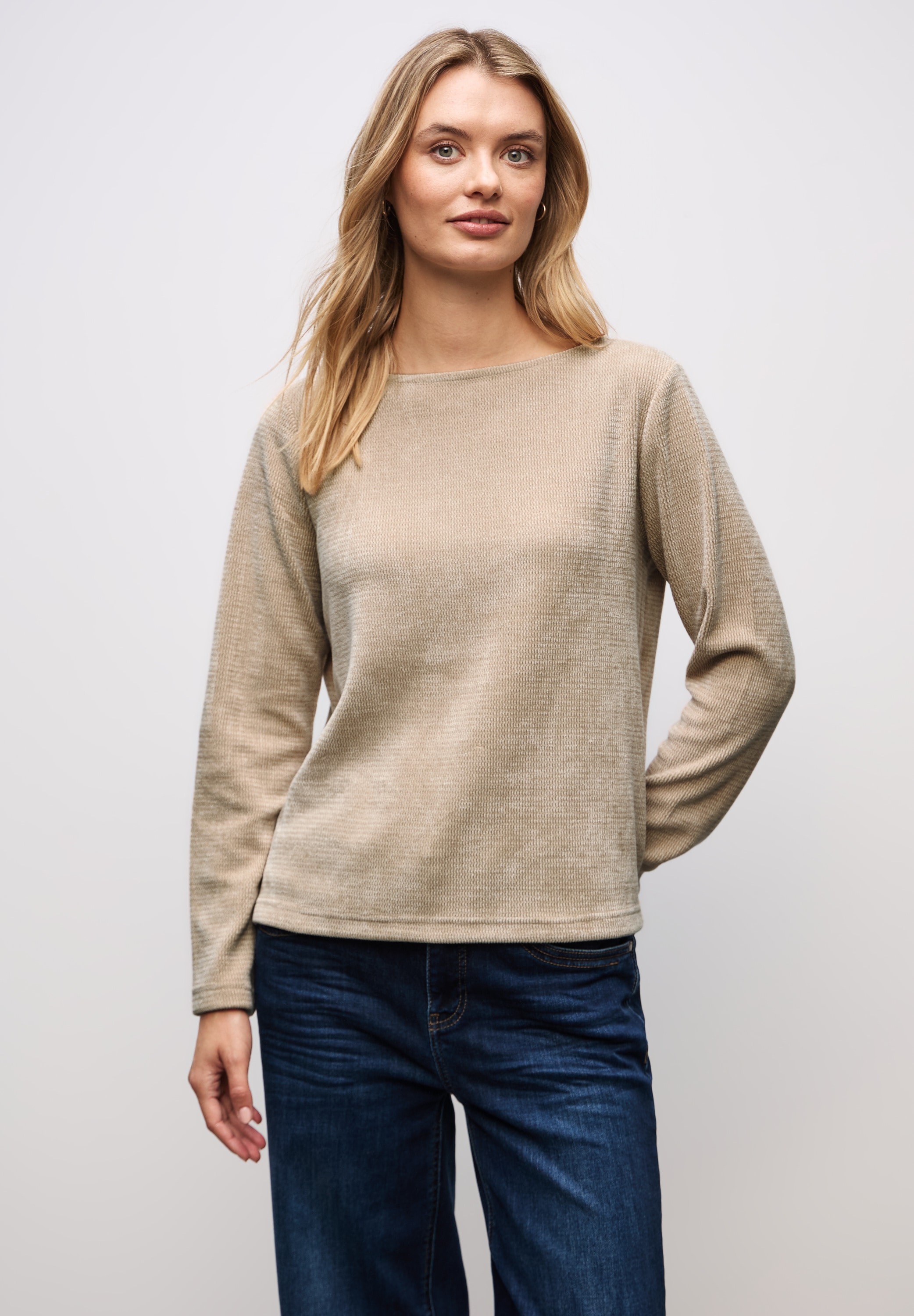 STREET ONE Rundhalspullover mit U-Boot Ausschnitt günstig online kaufen