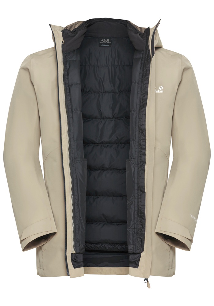Jack Wolfskin 3-in-1-Funktionsjacke »ICECAPE 3IN1 DOWN JKT M RDS«, mit Kapuze