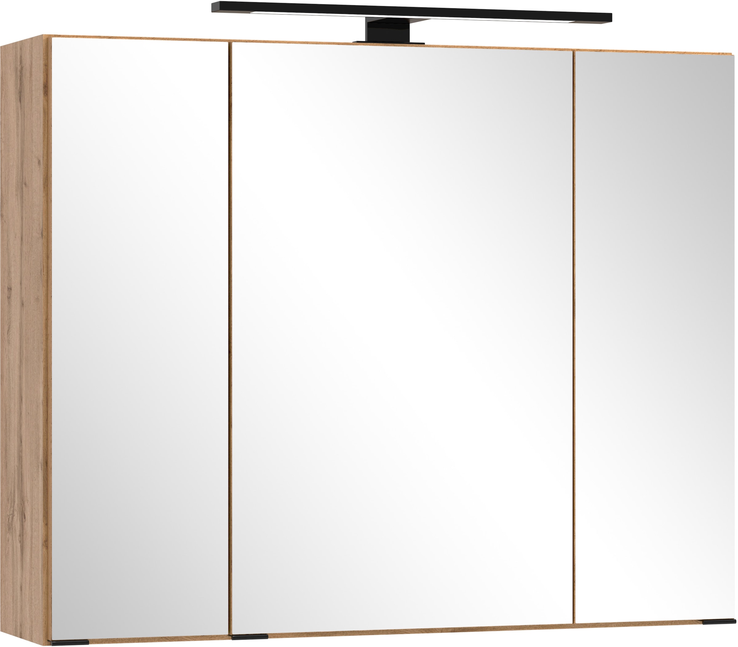 welltime Spiegelschrank, Welltime, Breite 80 cm, mittlere Tür reversibel, gedämpft