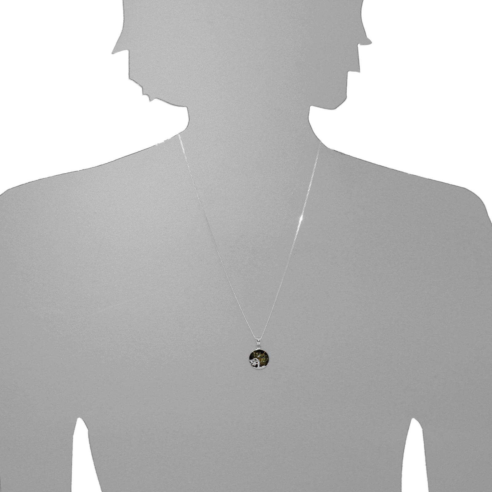 OSTSEE-SCHMUCK Kettenanhänger »- Windflüchter 16 mm - Silber 925/000 - Bernstein«