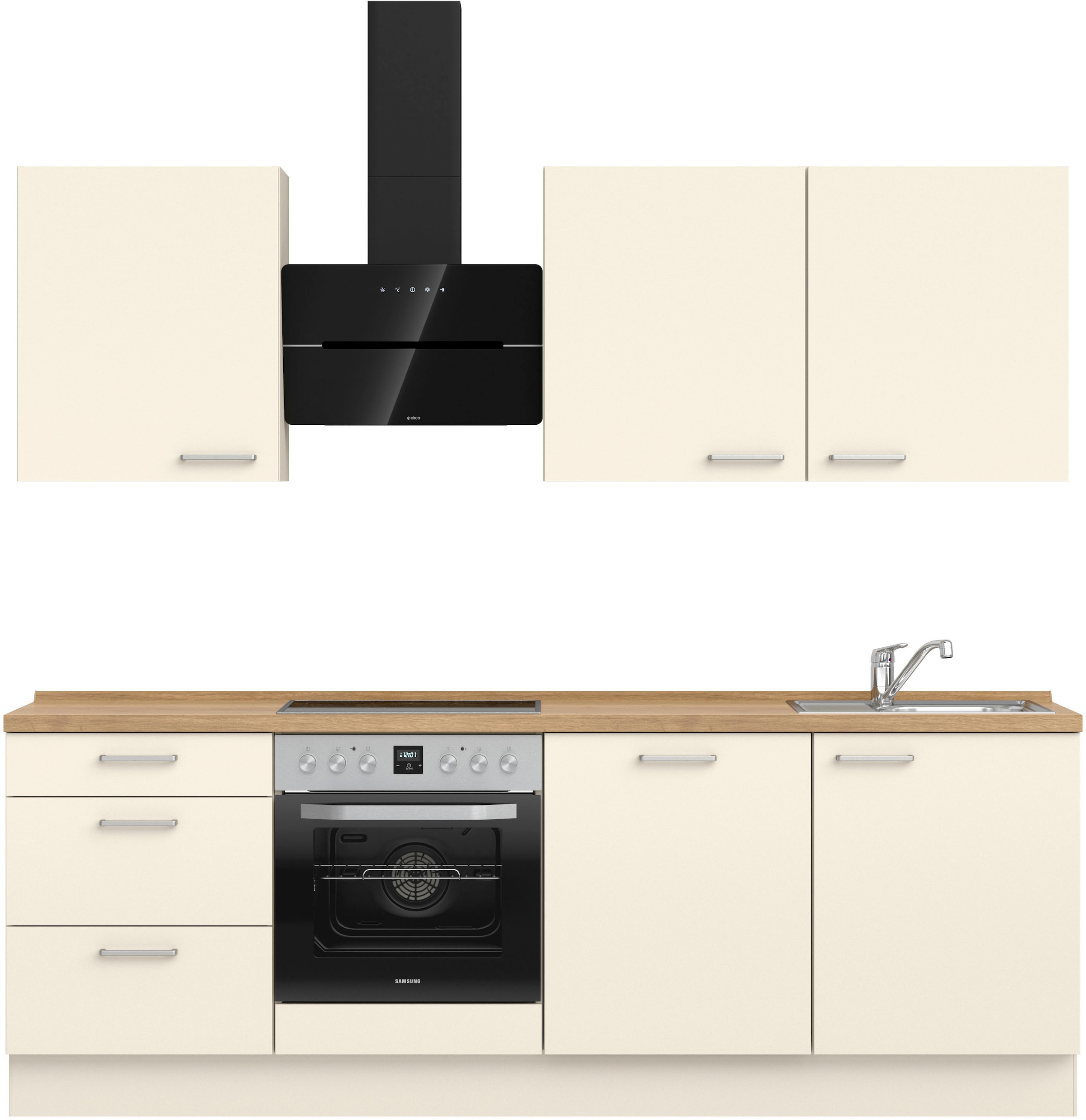 nobilia Küchenzeile ""Touch II", NEU: individuell anpassbar mit gratis Profi-Beratung" vormontiert, Breite 240 cm, Ausrichtung wählbar, wahlw. mit E-Geräten