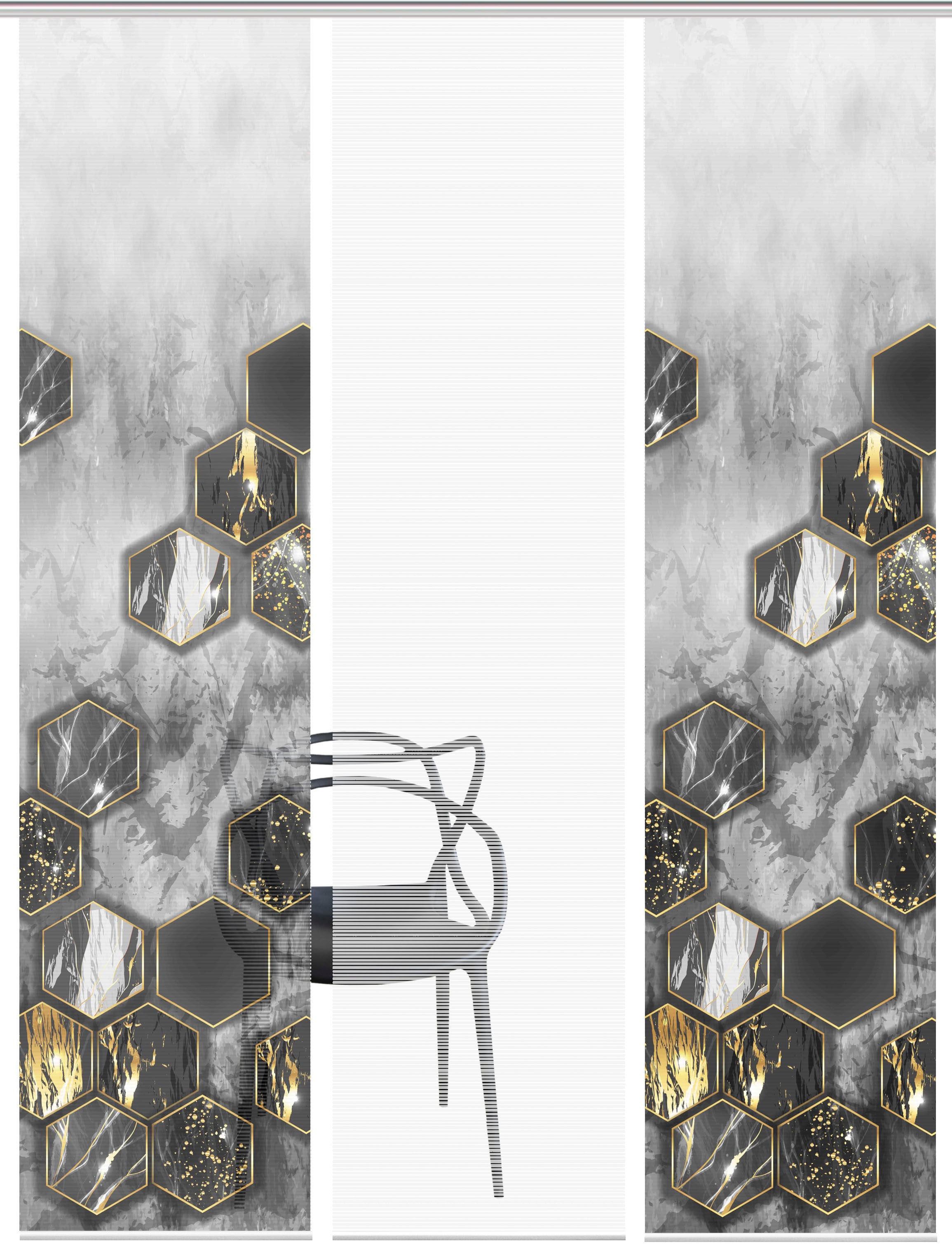 Vision S Schiebegardine "LAYON 3er SET" Paneelwagen 3 Stk. tlg. Schiebevorh günstig online kaufen