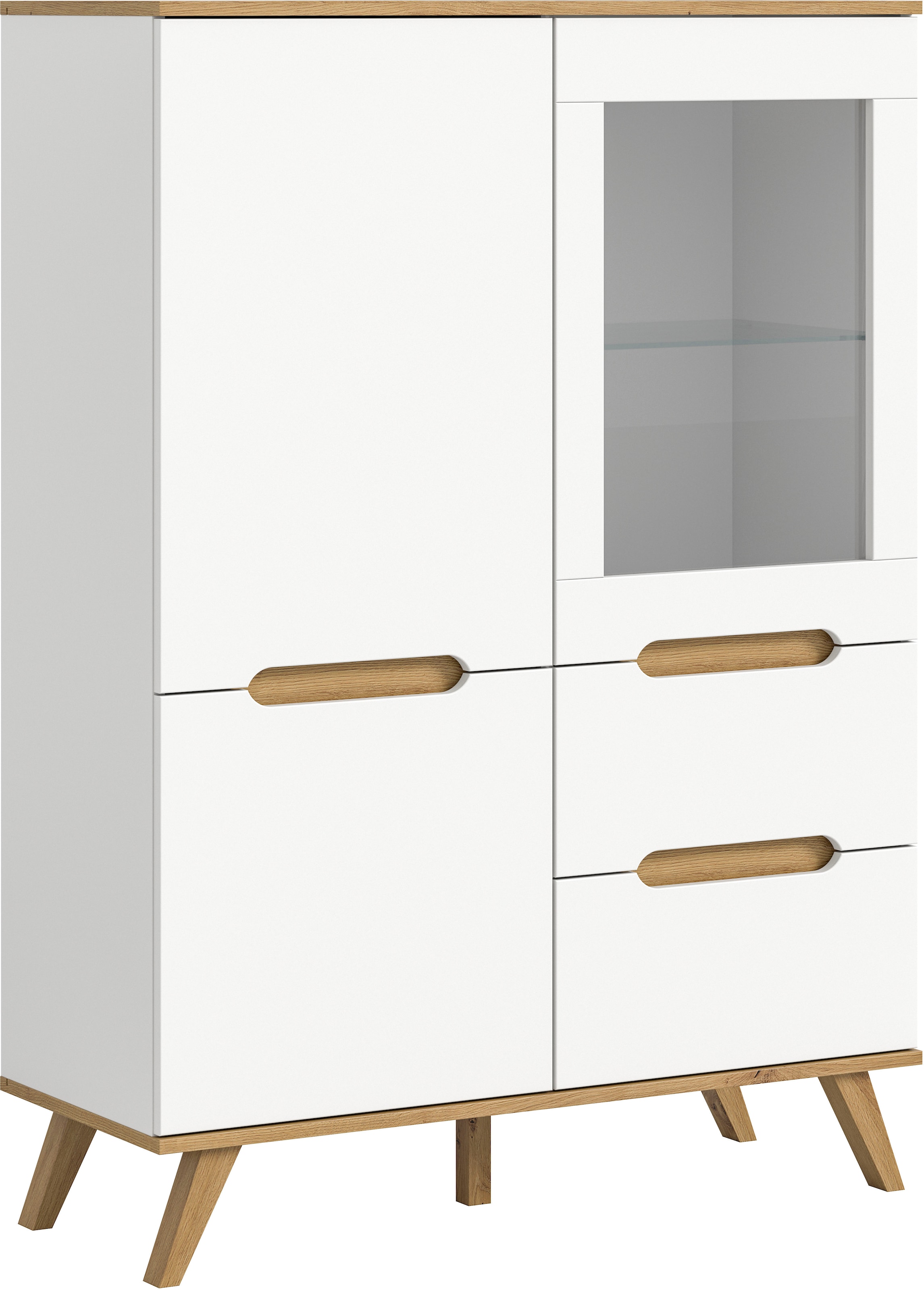 Home affaire Highboard "Alesund", 6 Fächer, konischer Fuß, Kommode, Anrichte, Schrank