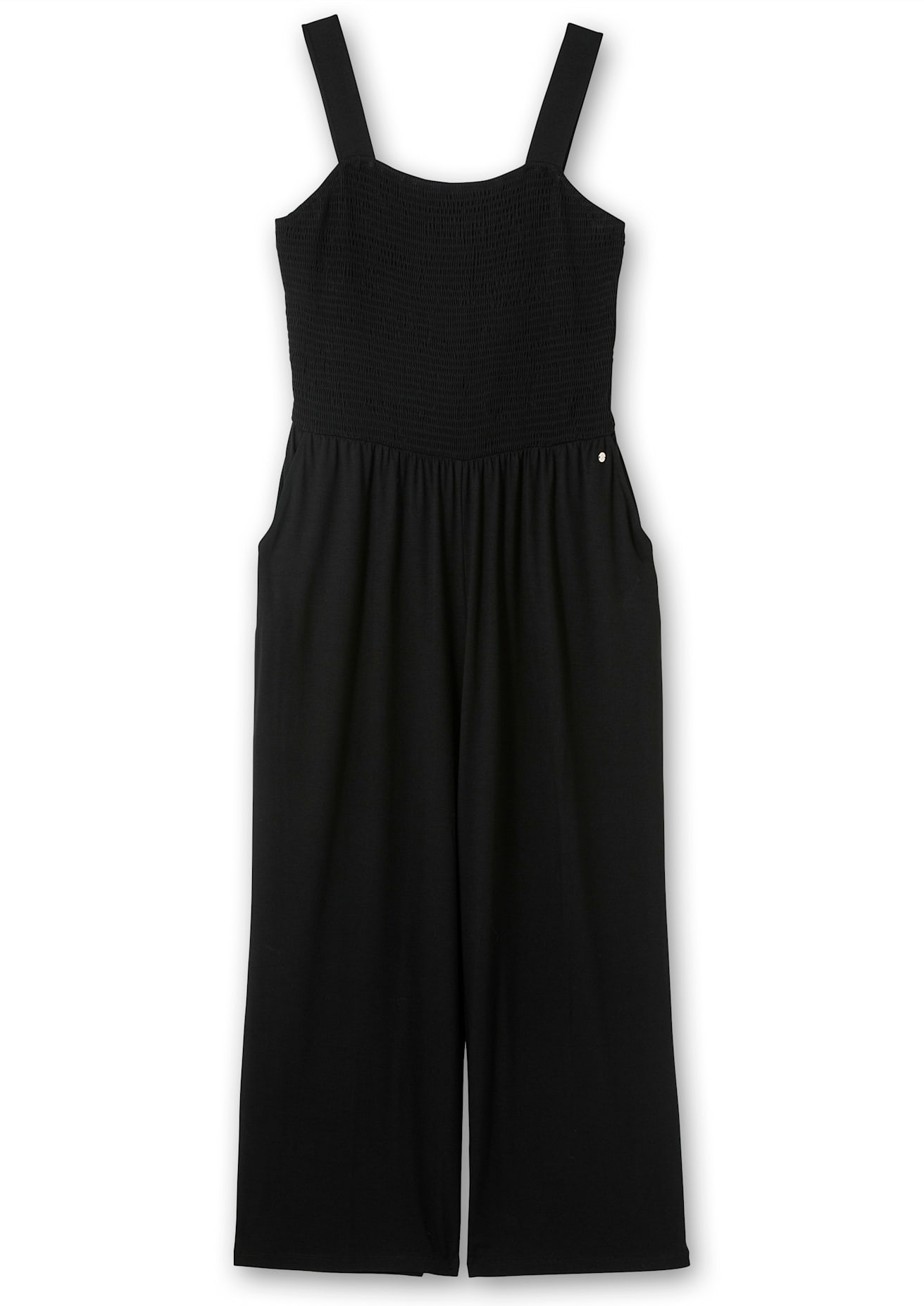Damen Strandhose, schwarz, Gr. 58, unifarben, 95% Viskose, 5% Elasthan, Hosen