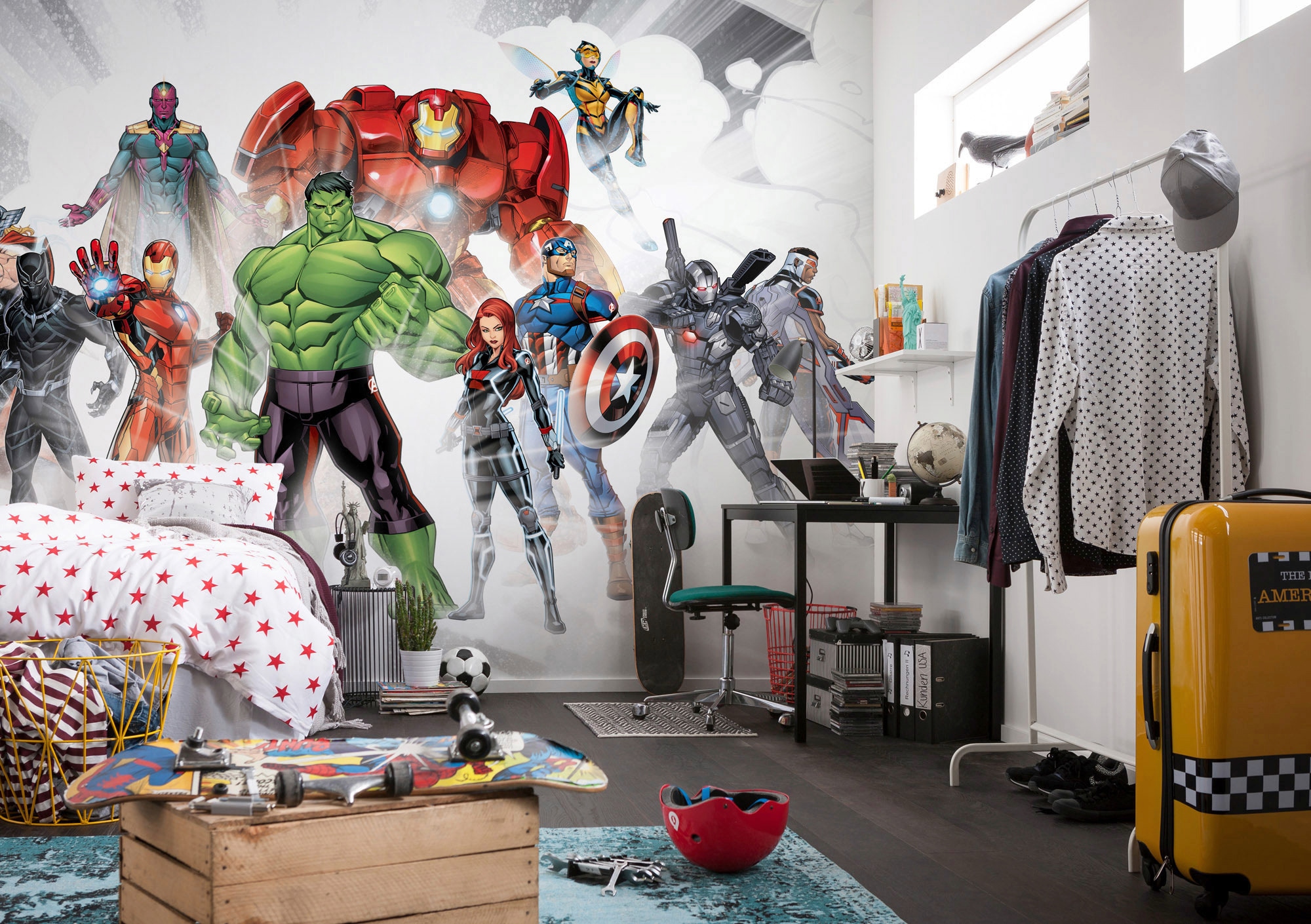 Komar Fototapete »Avengers Unite«, bedruckt-Comic-Retro-mehrfarbig, 500x280  cm (Breite x Höhe) auf Raten | BAUR